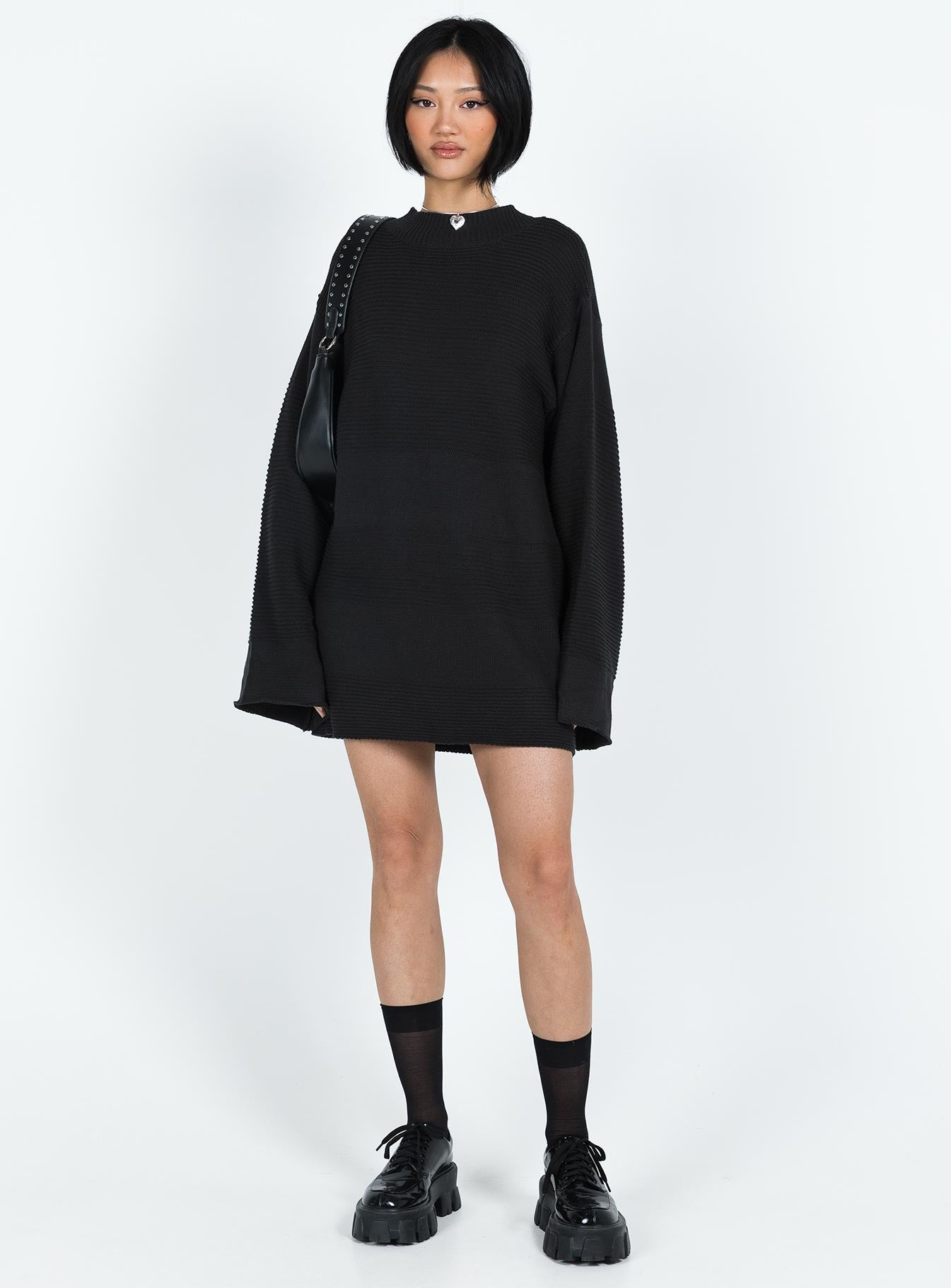 Cheyenne Knit Sweater Dress Black - Image 3