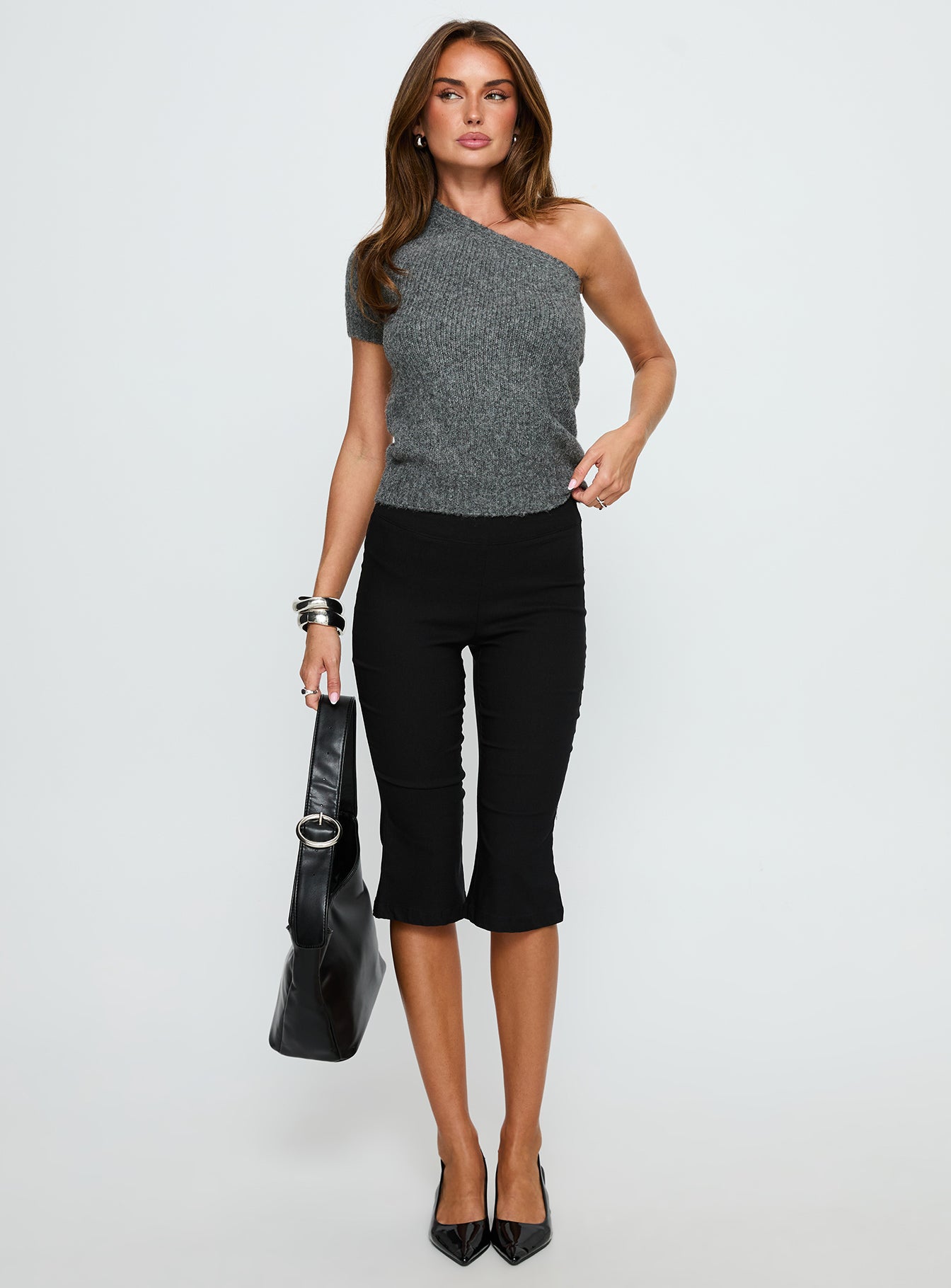 Alysson One Shoulder Top Grey - Image 2