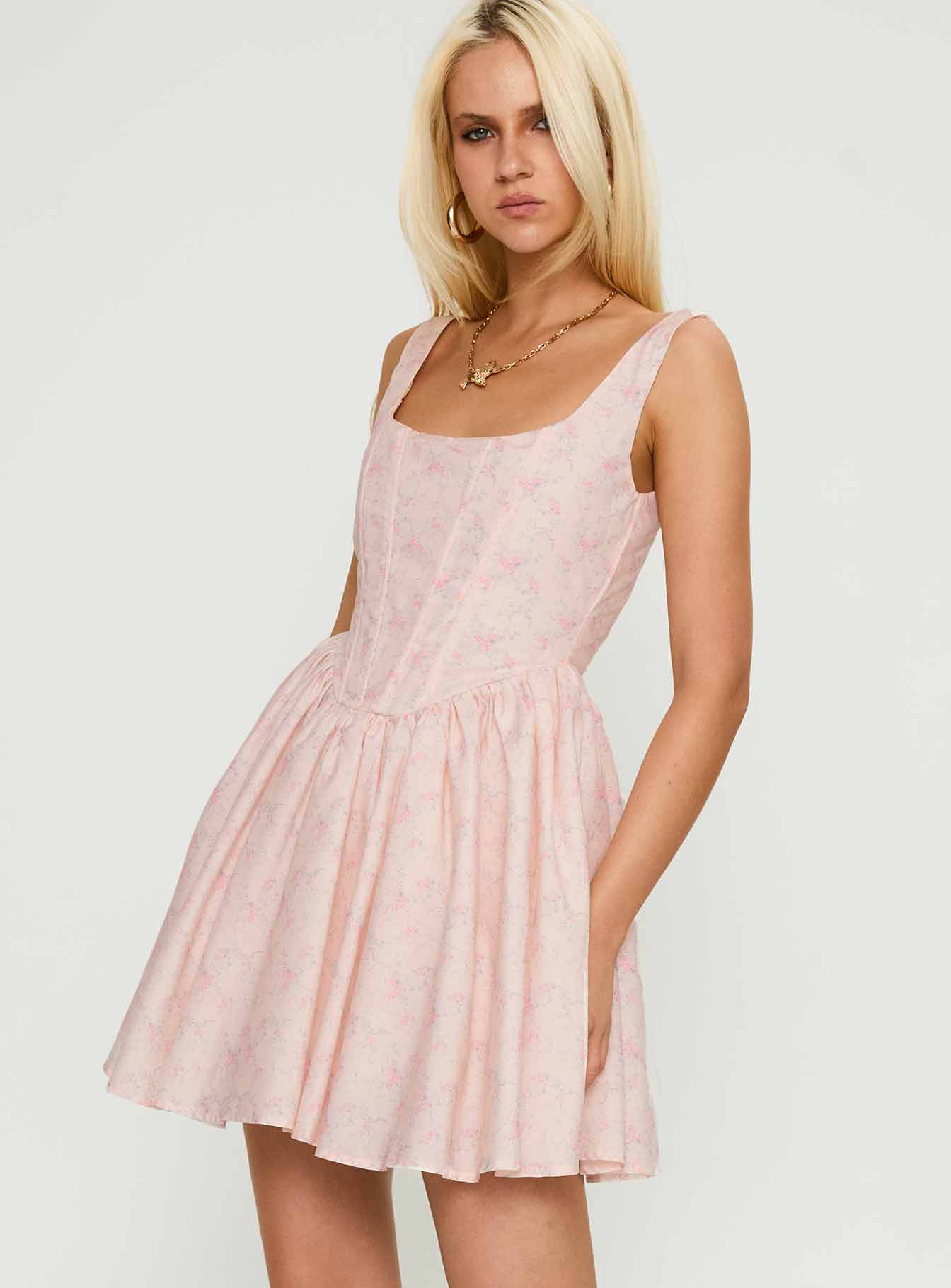 Bridgitte Corset Mini Dress Floral - Image 4