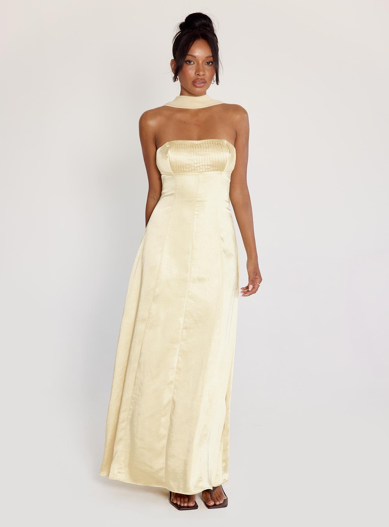 Masterpiece Strapless Maxi Dress Yellow - Image 2