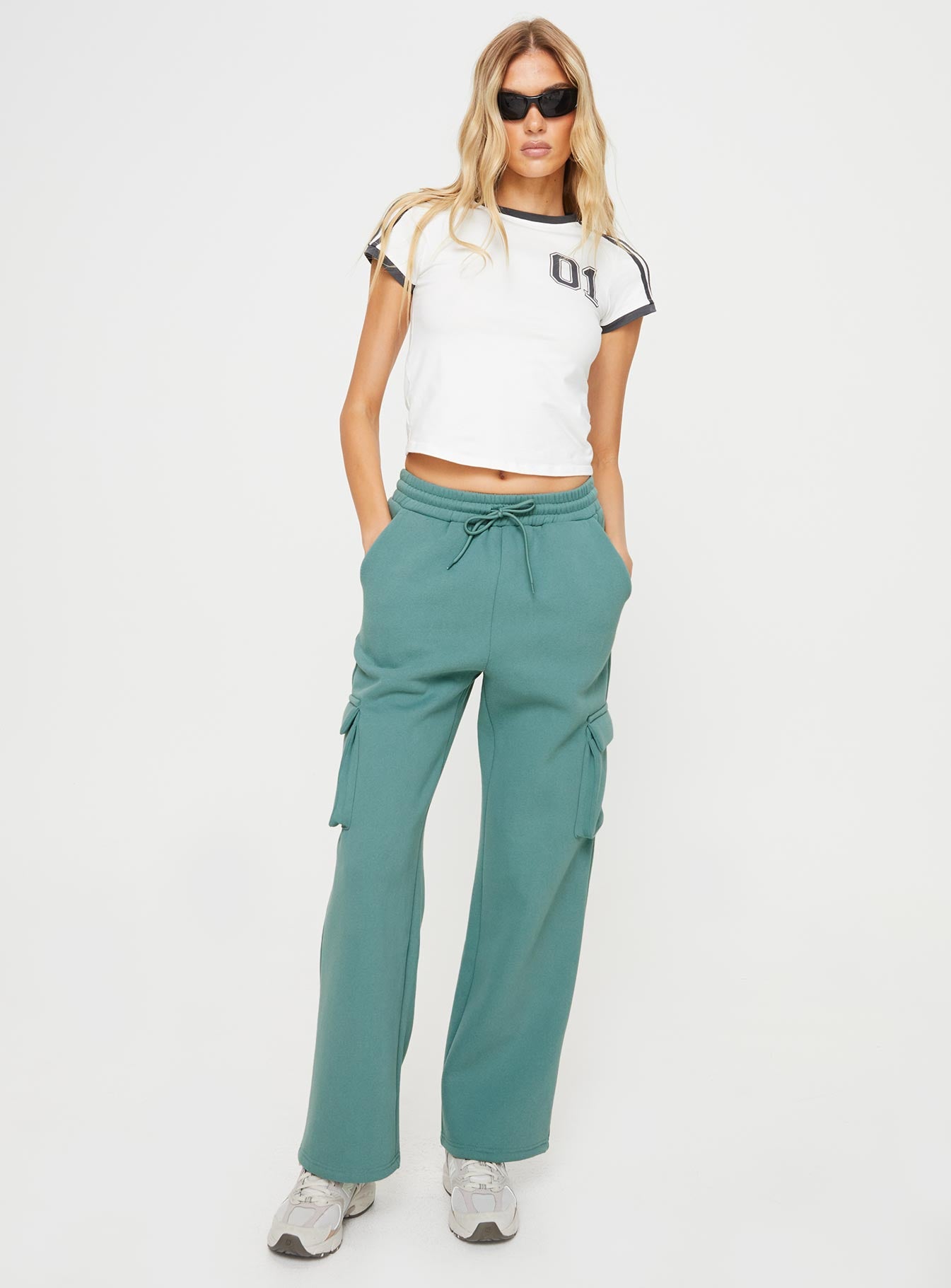 Hamner Cargo Track Pants Soft Sage - Image 2
