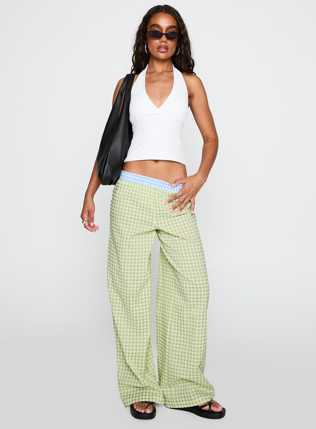 Neevie Wide Leg Pants Green - Image 2