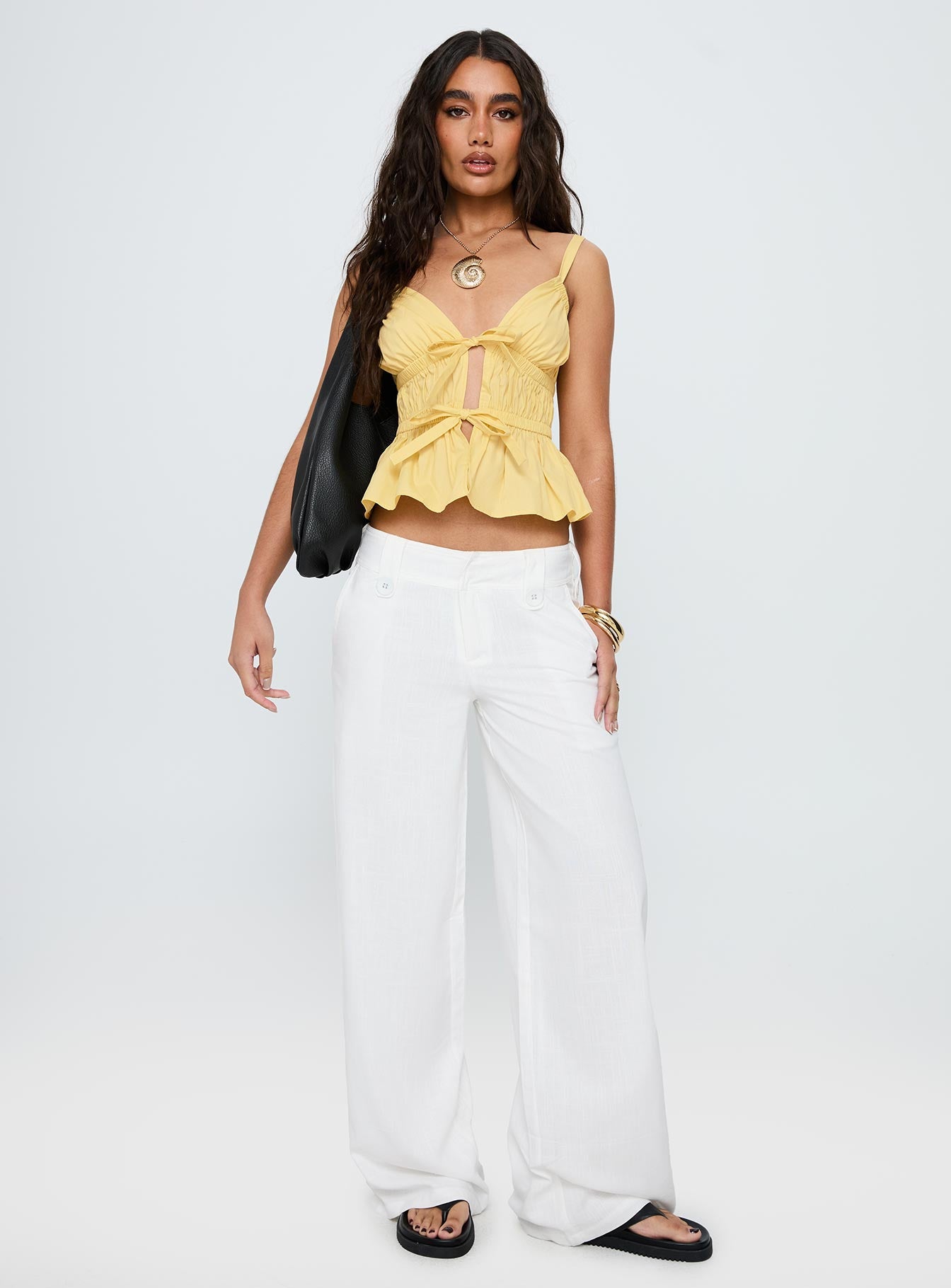 Pedra Wide Leg Pant White - Image 3