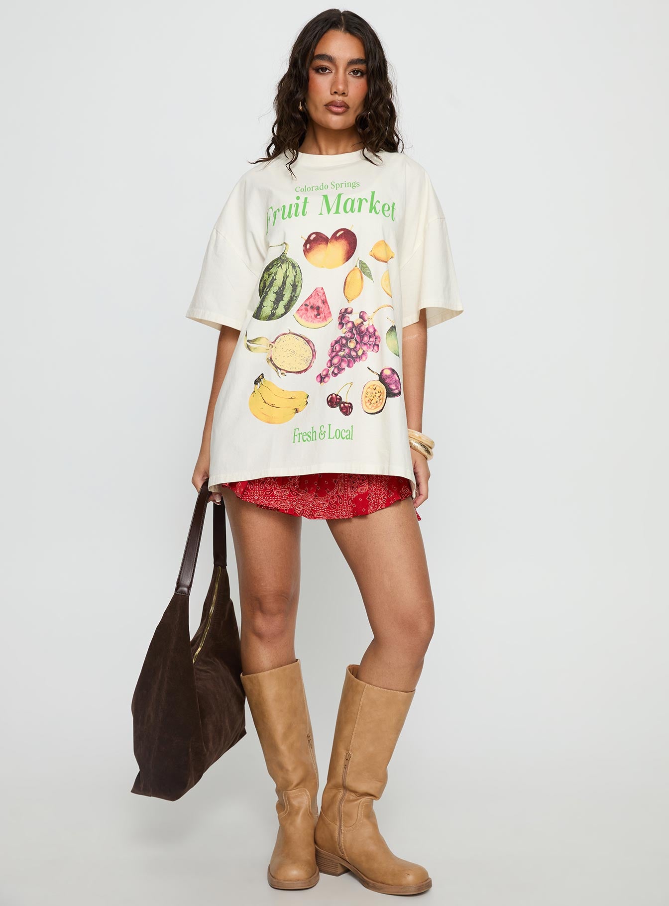 Colorado Springs Market Oversized Graphic Tee Cream - Image 2