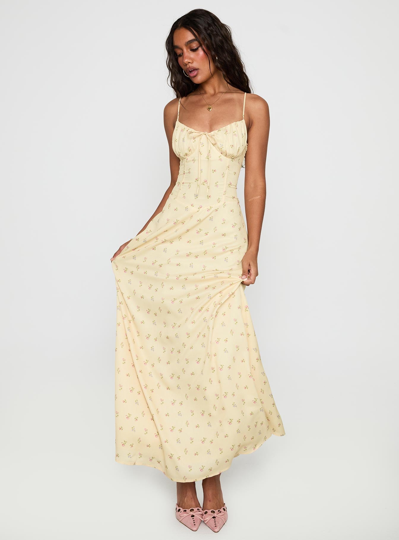 Members Only Maxi Dress Yellow Floral - Image 2