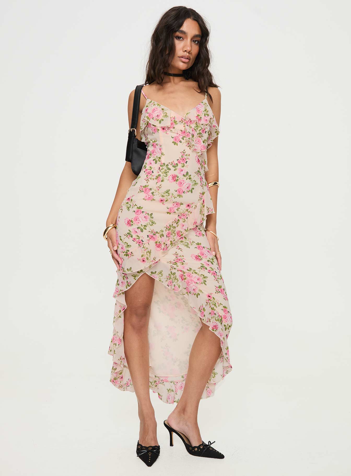 Garys Midi Dress Cream Floral - Image 3