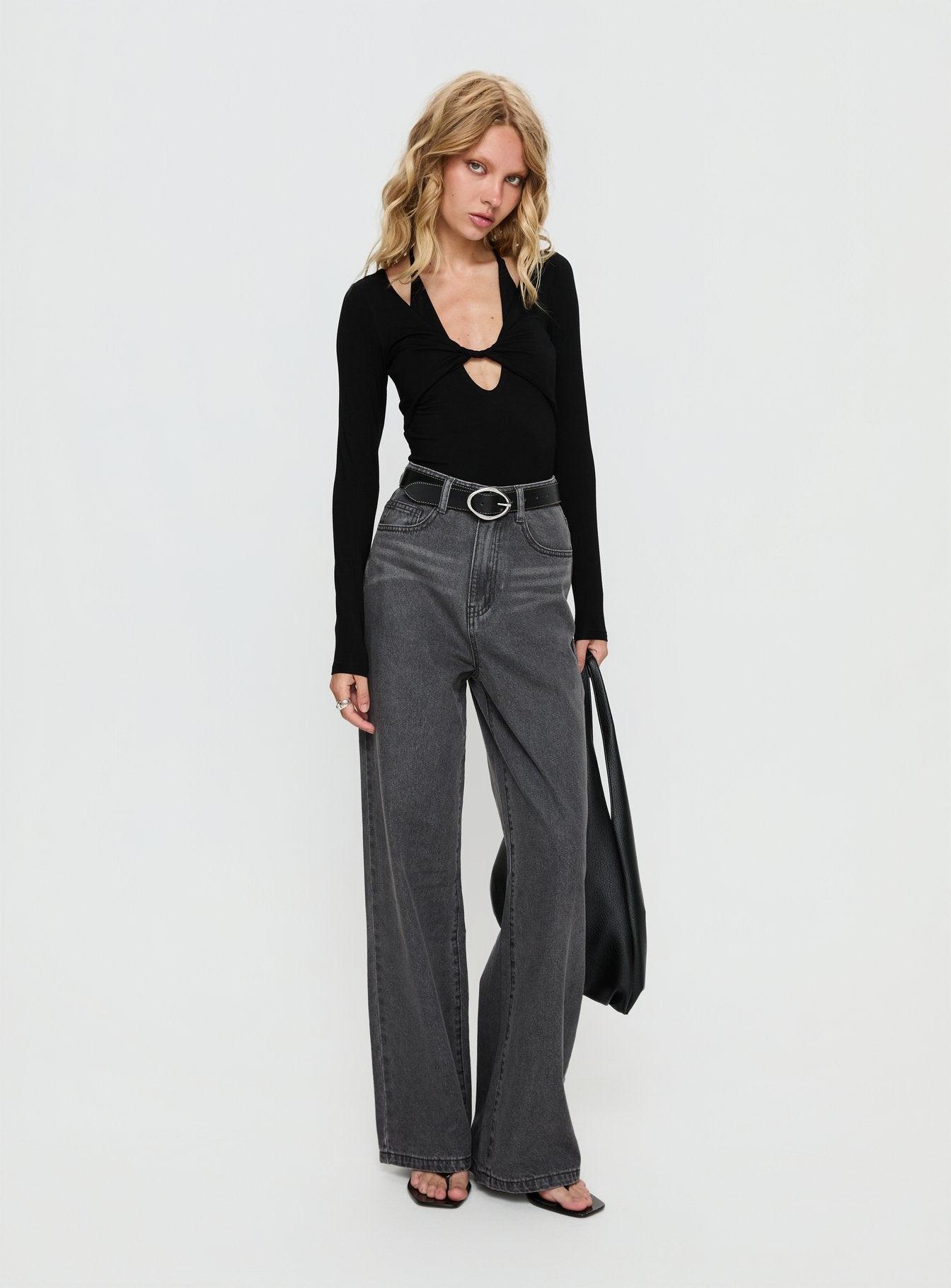 Tulia Long Sleeve Layered Bodysuit Black - Image 2