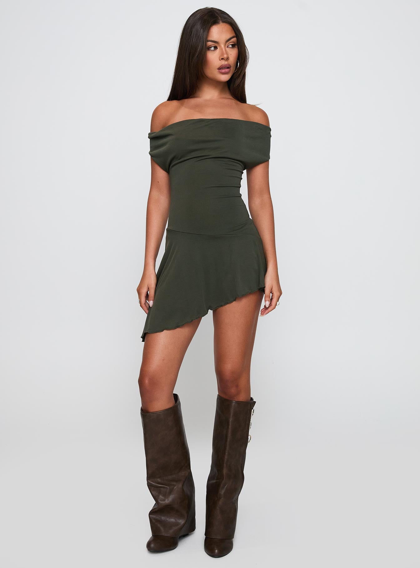 I Attract It Cowl Halter Playsuit Green - Image 3