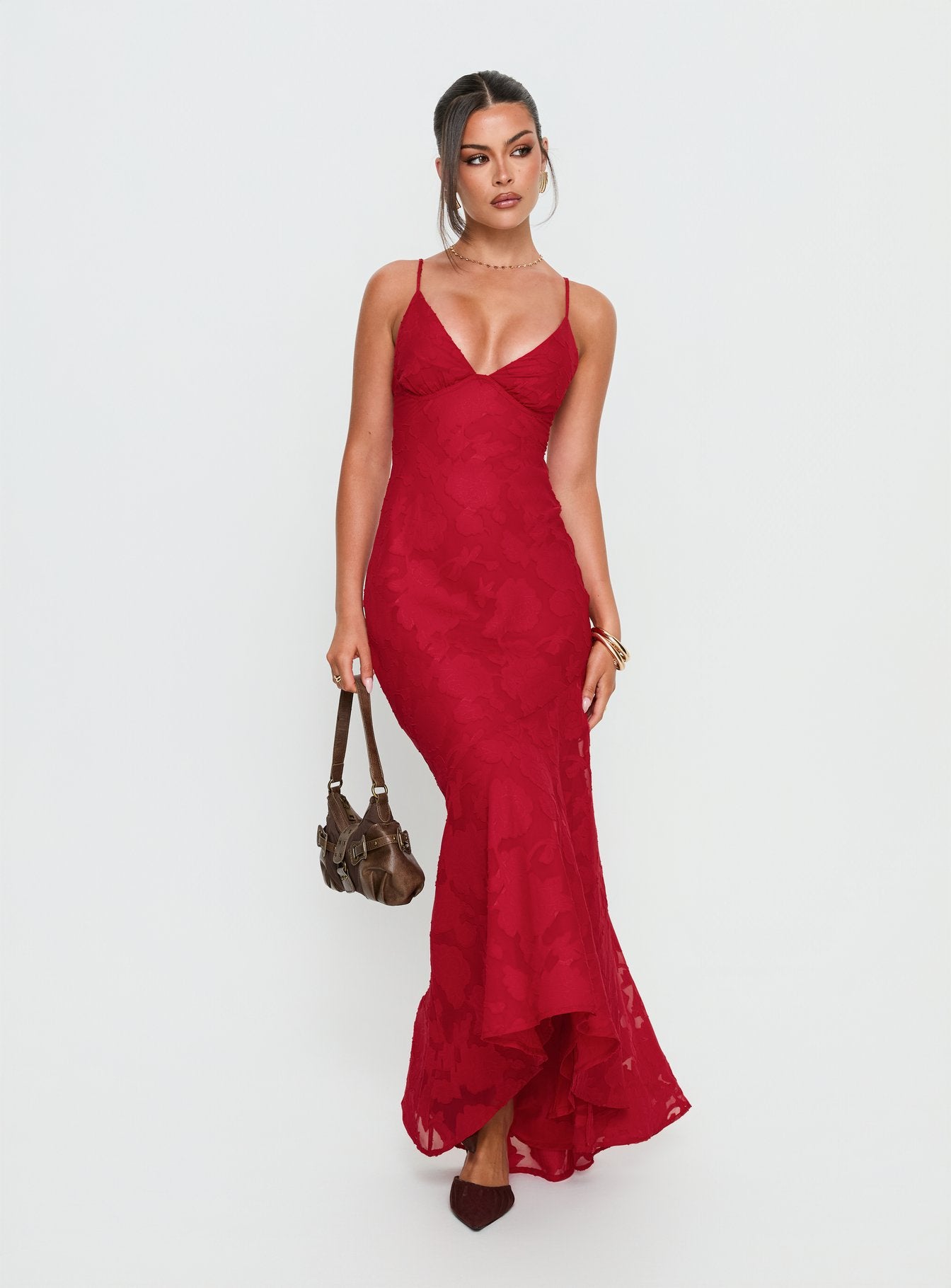 Cyrene Maxi Dress Red - Image 3