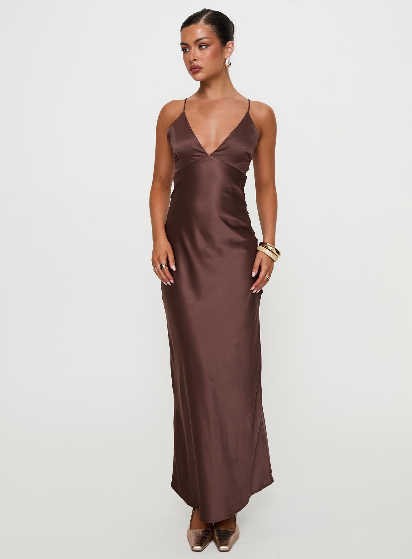 Angels Only Maxi Dress Chocolate - Image 3