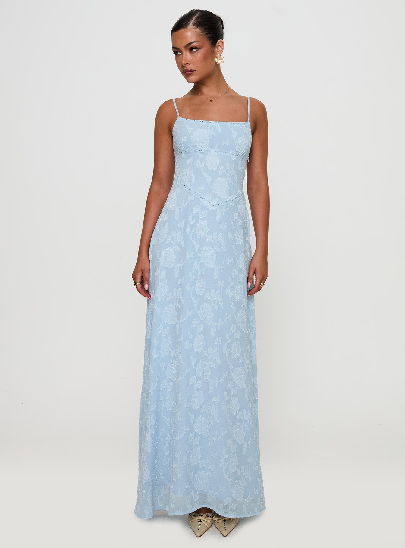 South Of France Maxi Dress Blue Petite - Image 3