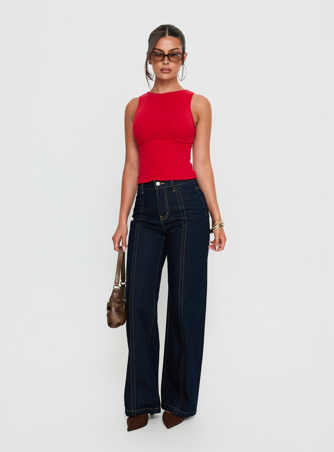 Cadance High Rise Straight Leg Jeans Indigo - Image 2