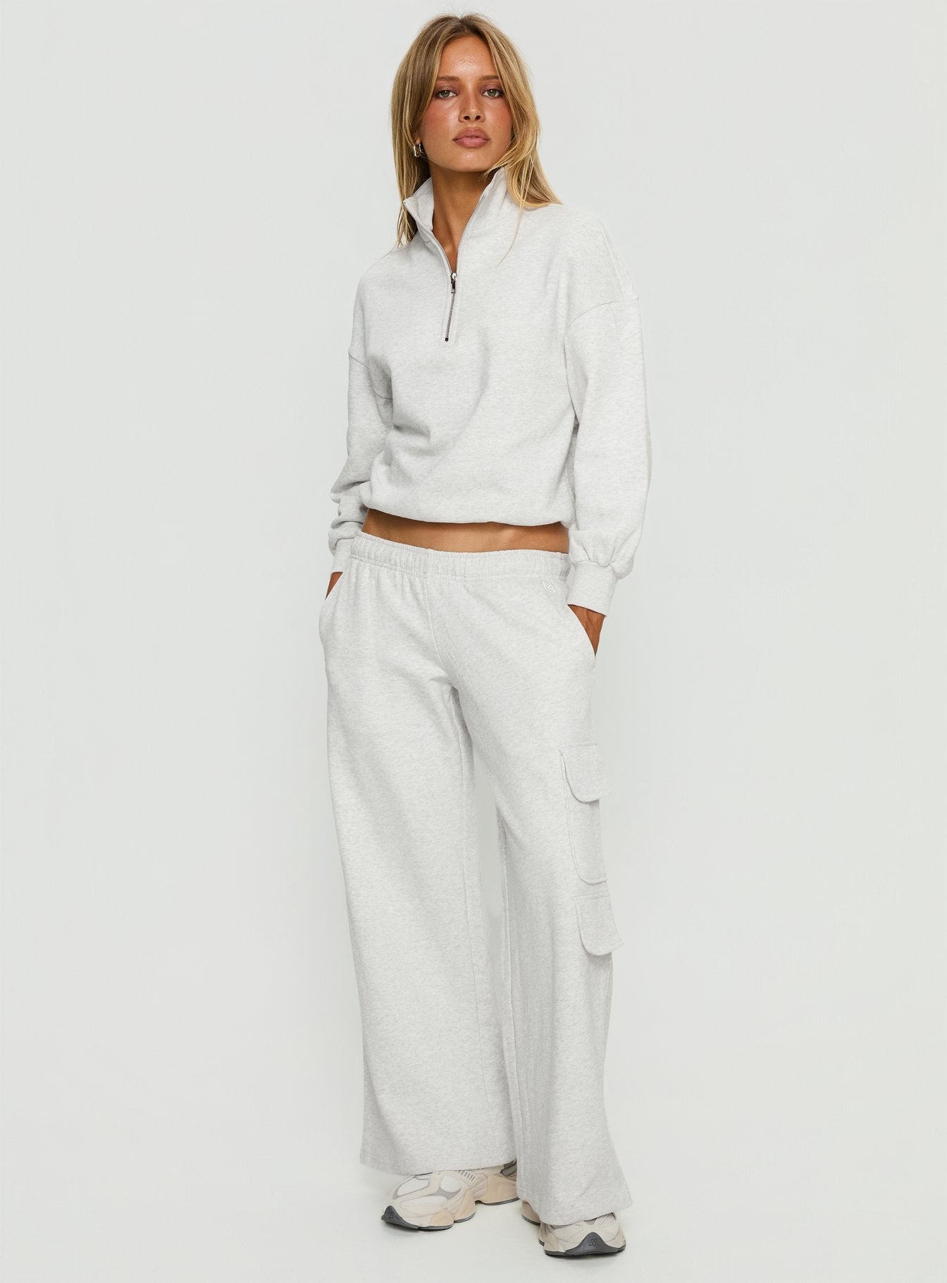 Rozanna Cargo Sweat Pants Grey Marle - Image 2