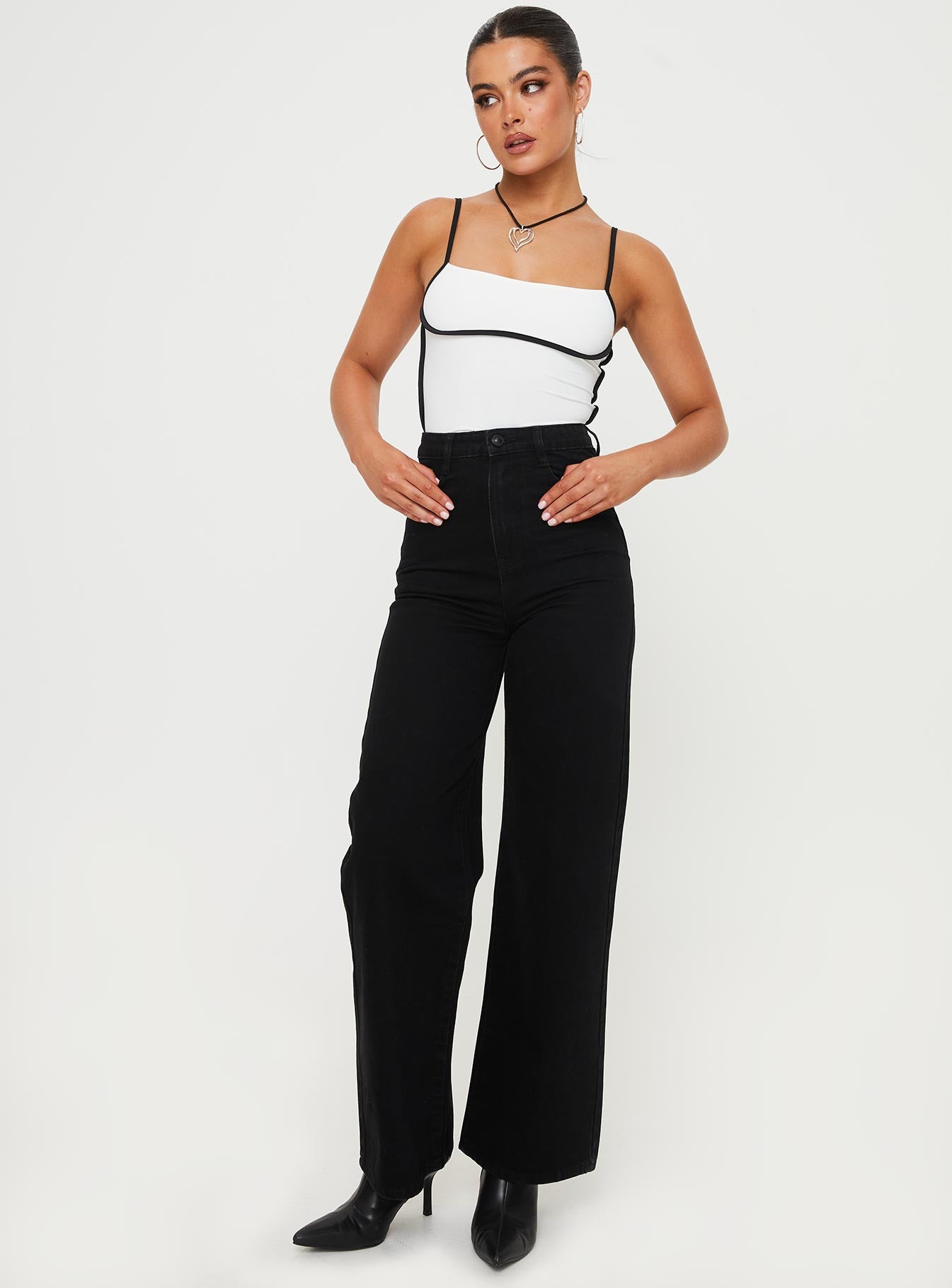 Nicolo High Rise Straight Leg Jeans Black - Image 2