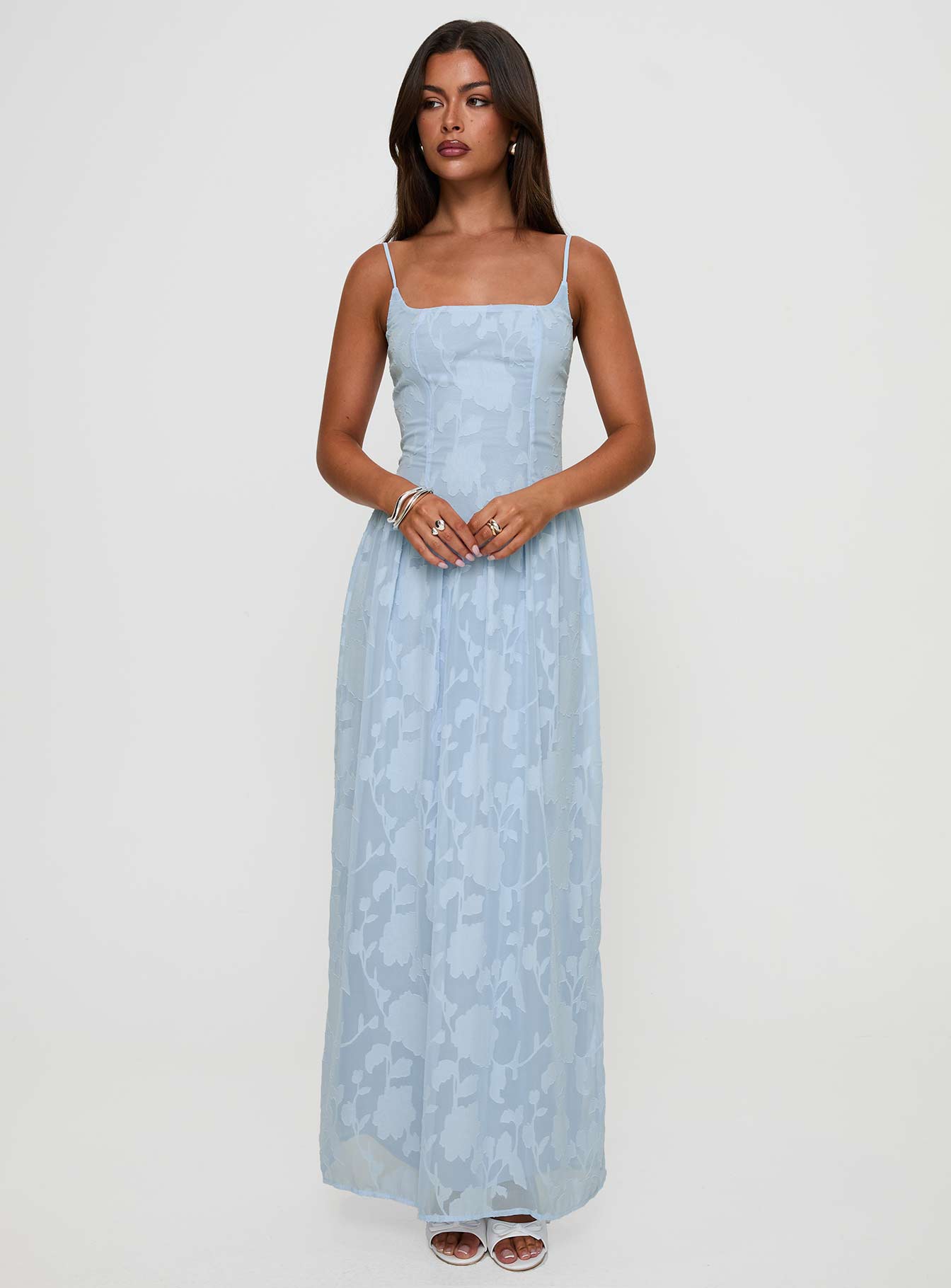 Angeleina Maxi Dress Blue Floral - Image 3