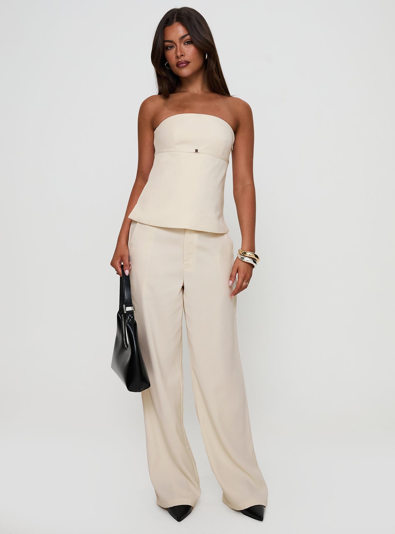 Irresistible Wide Leg Pant Cream Petite - Image 3