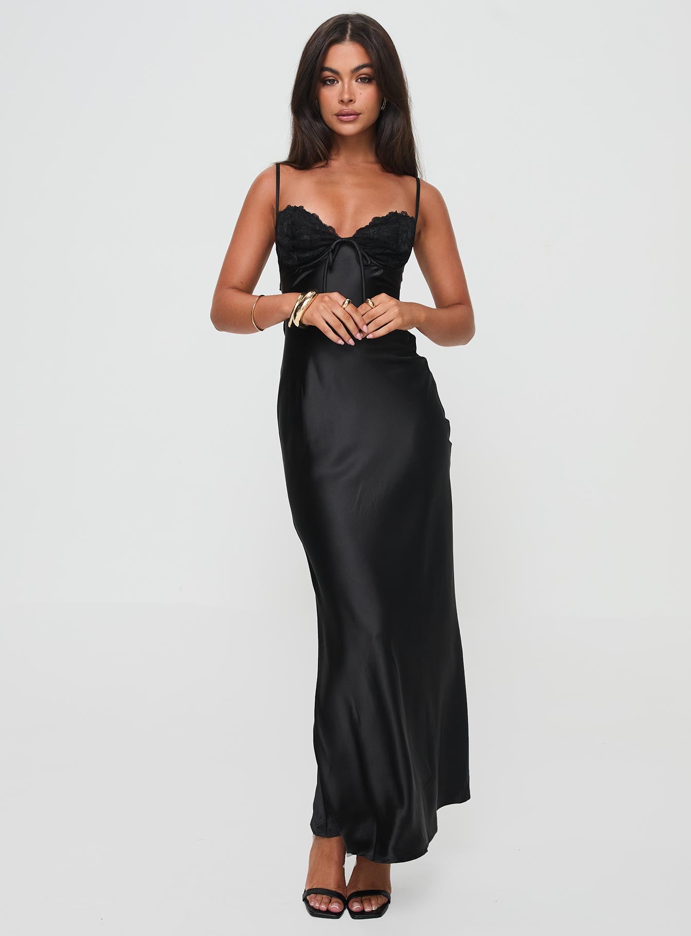 Fadyen Bias Cut Maxi Dress Black Petite - Image 5