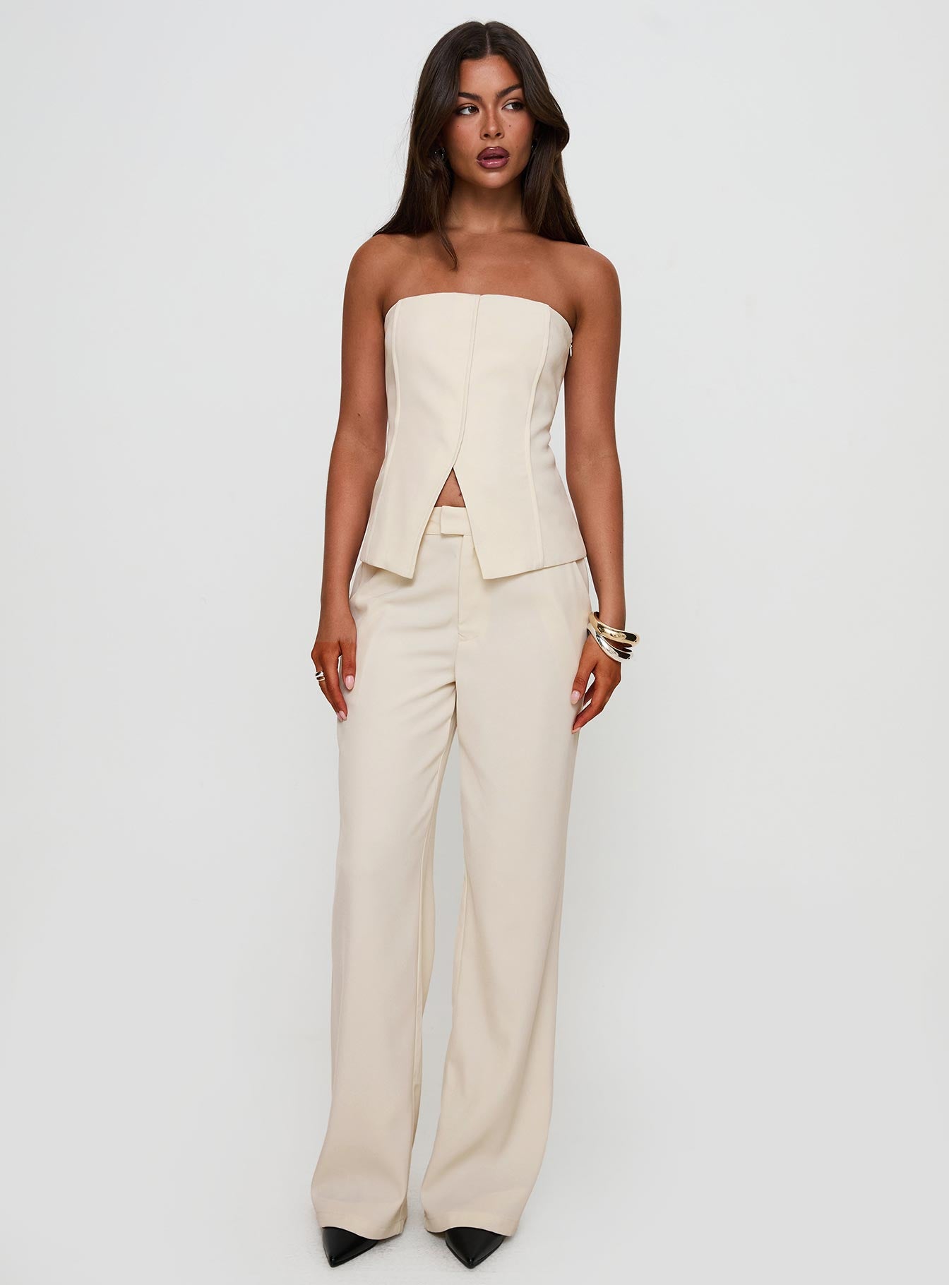 Lavish Living Strapless Top Cream Petite - Image 3