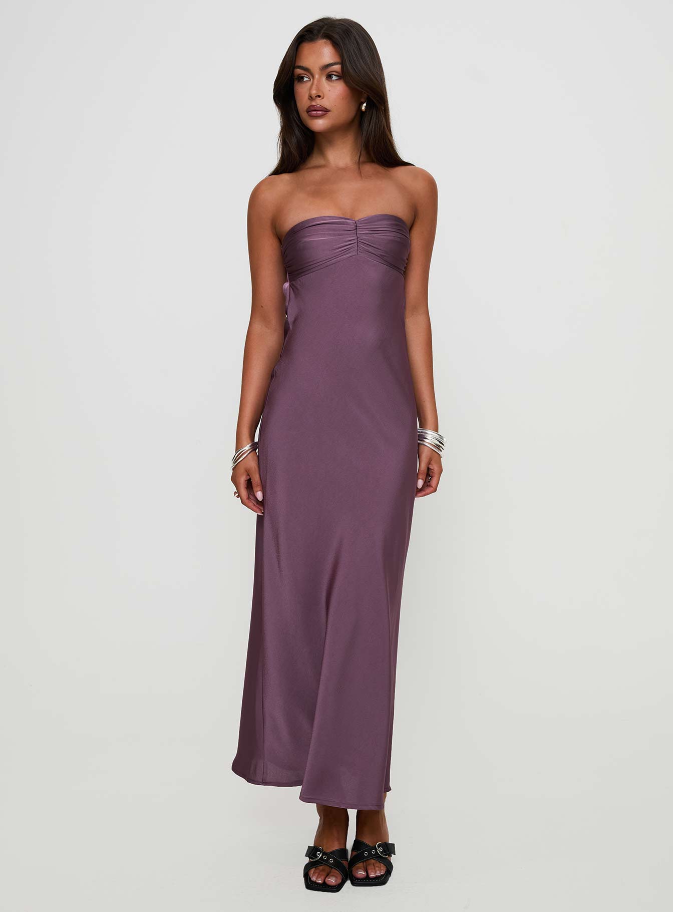 Maryska Strapless Maxi Dress Purple - Image 3