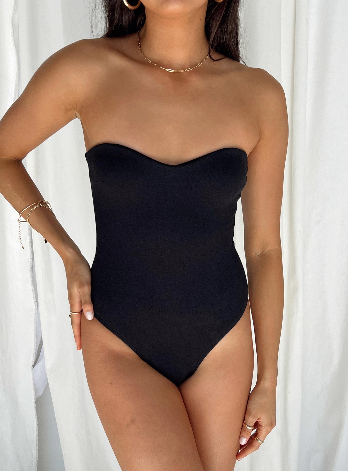 Aston Strapless Bodysuit Black - Image 3