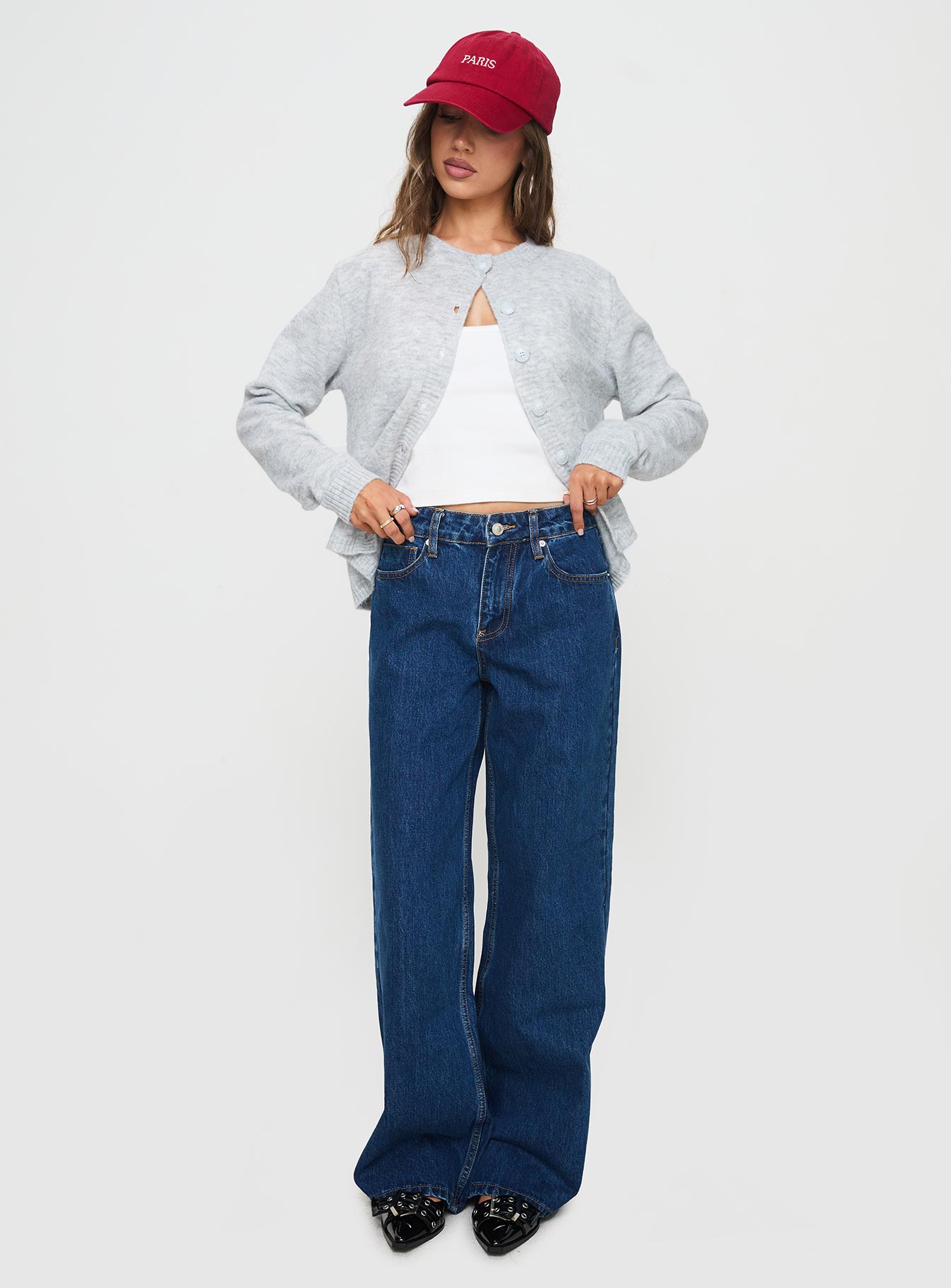 Shima Low Rise Straight Leg Jeans Mid Wash - Image 3