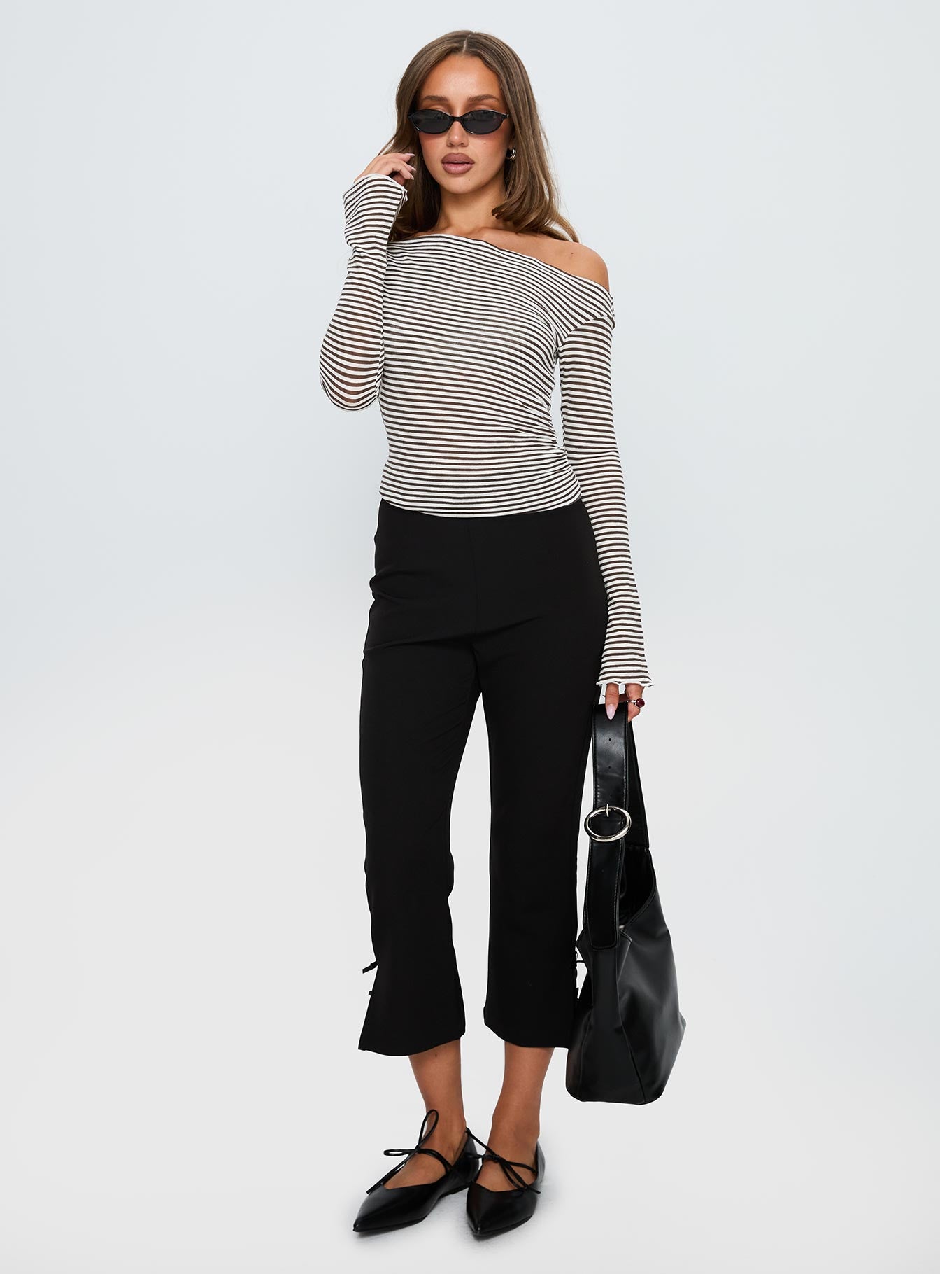 Synergies Long Sleeve Top Brown / White Stripe - Image 3