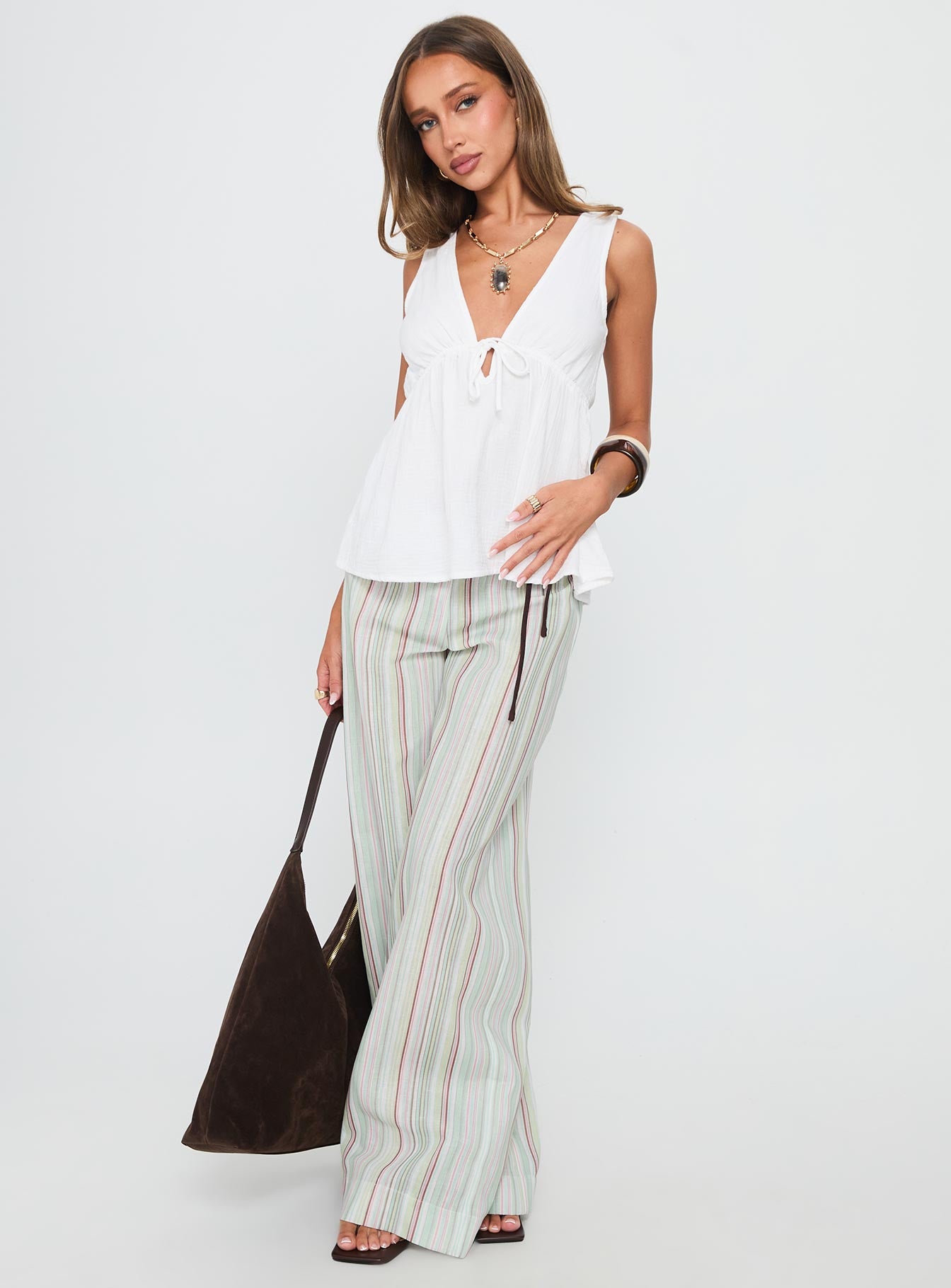 Dianna Babydoll Cami Top White - Image 3