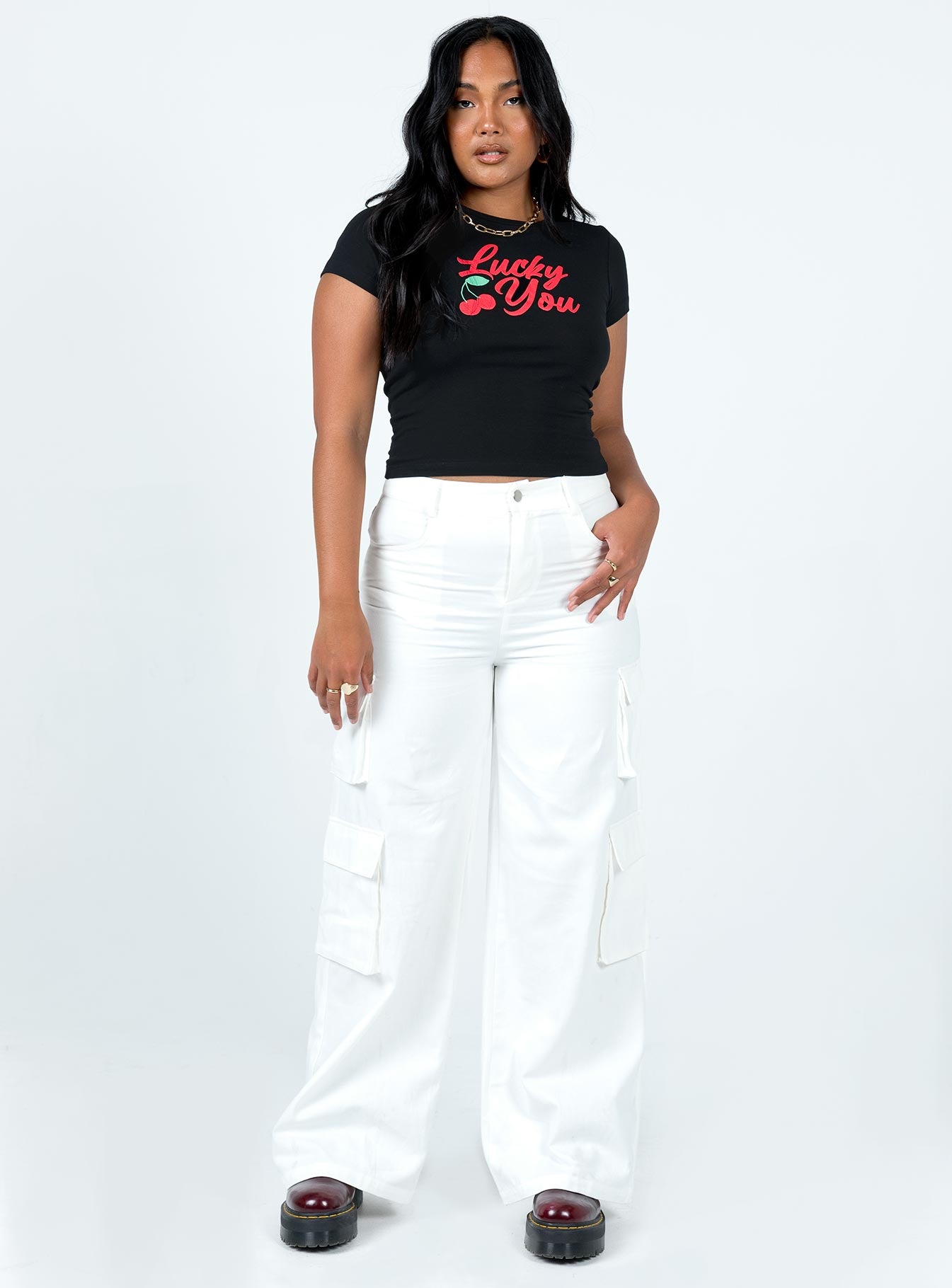 Alexis Cargo Pants White - Image 2