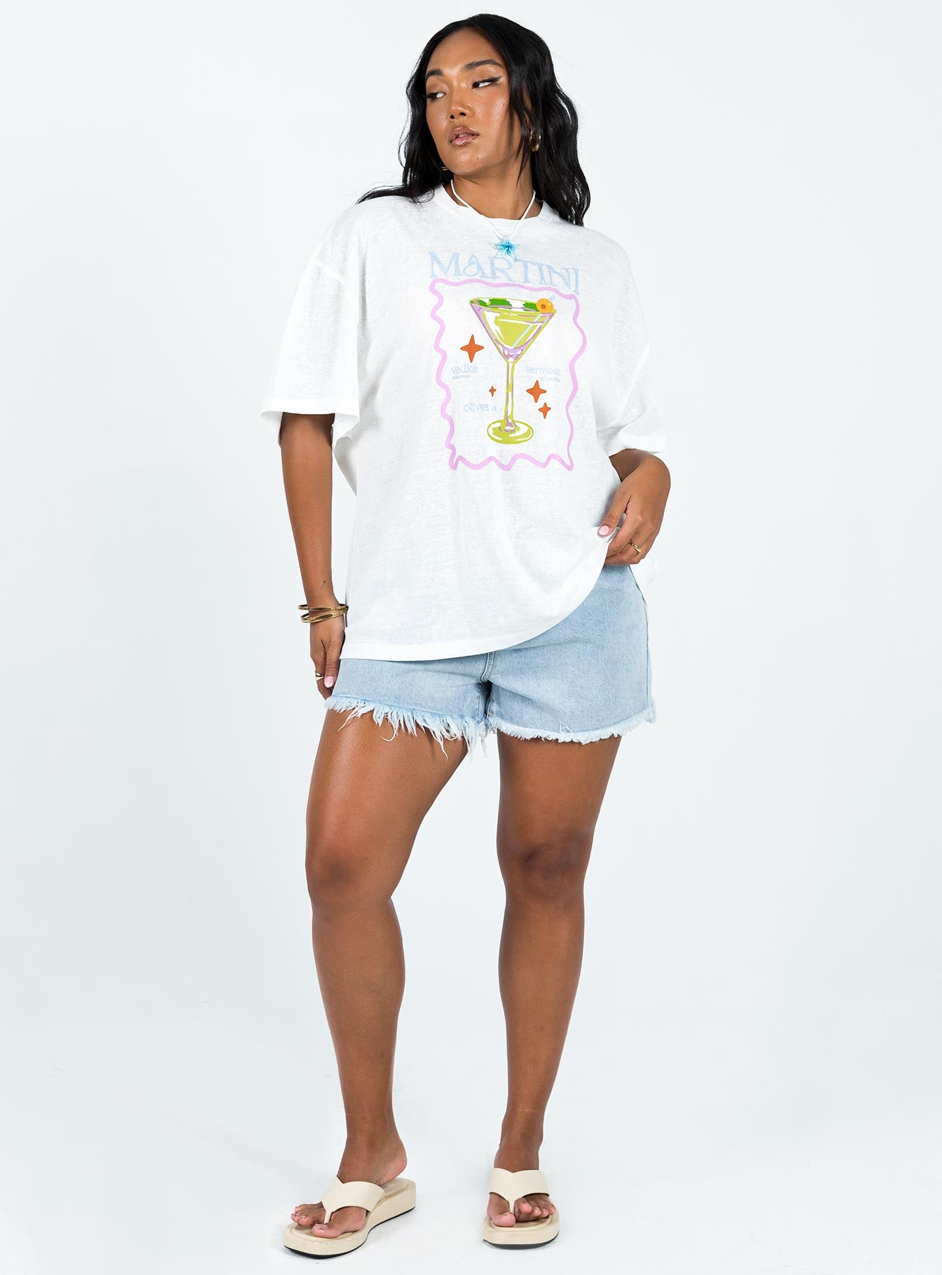 Martini Oversized Tee White - Image 3