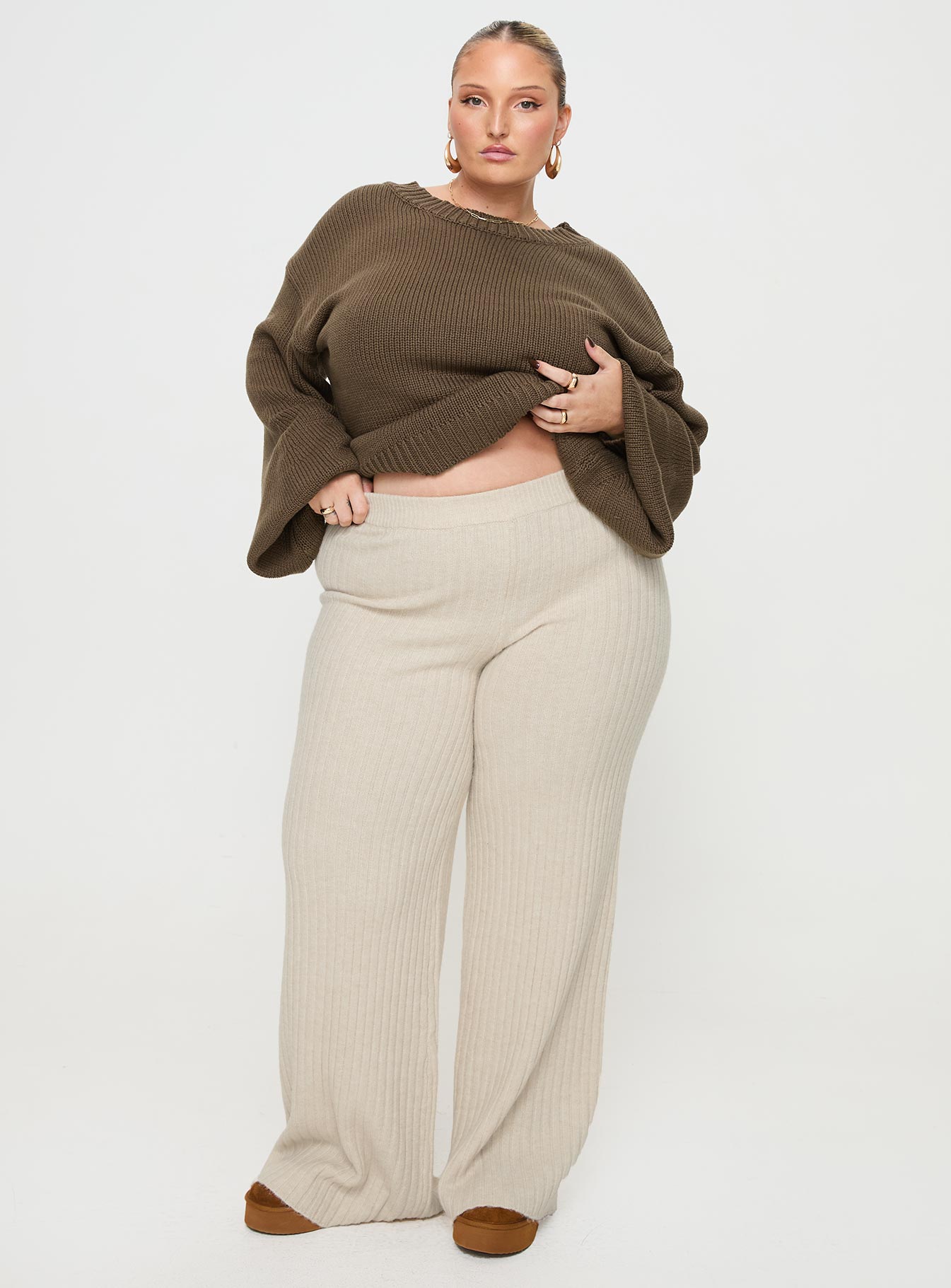 Montana Knit Pants Cream Curve - Image 3