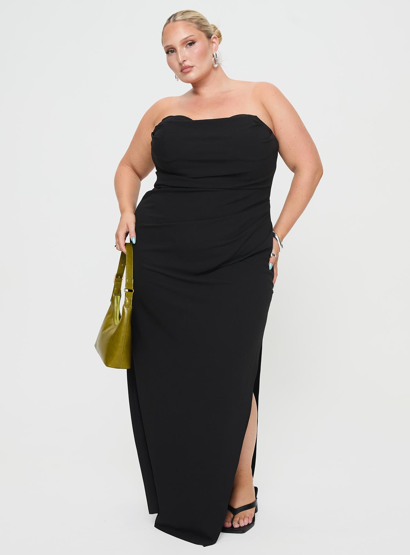 Ferri Strapless Maxi Dress Black Curve - Image 3