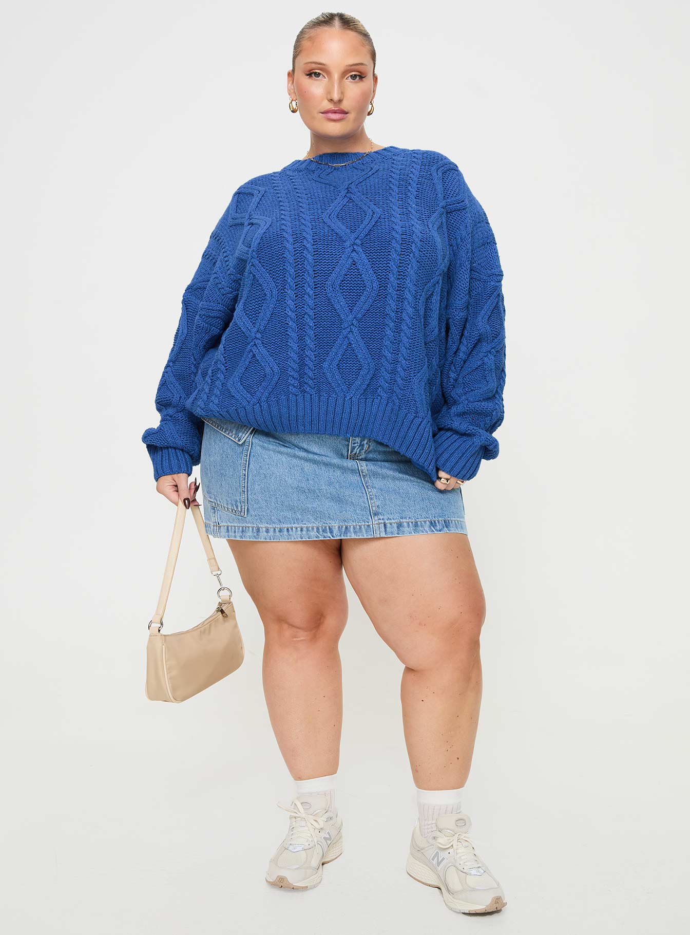 Anaya Oversized Sweater Monday Blues Curve - Image 3