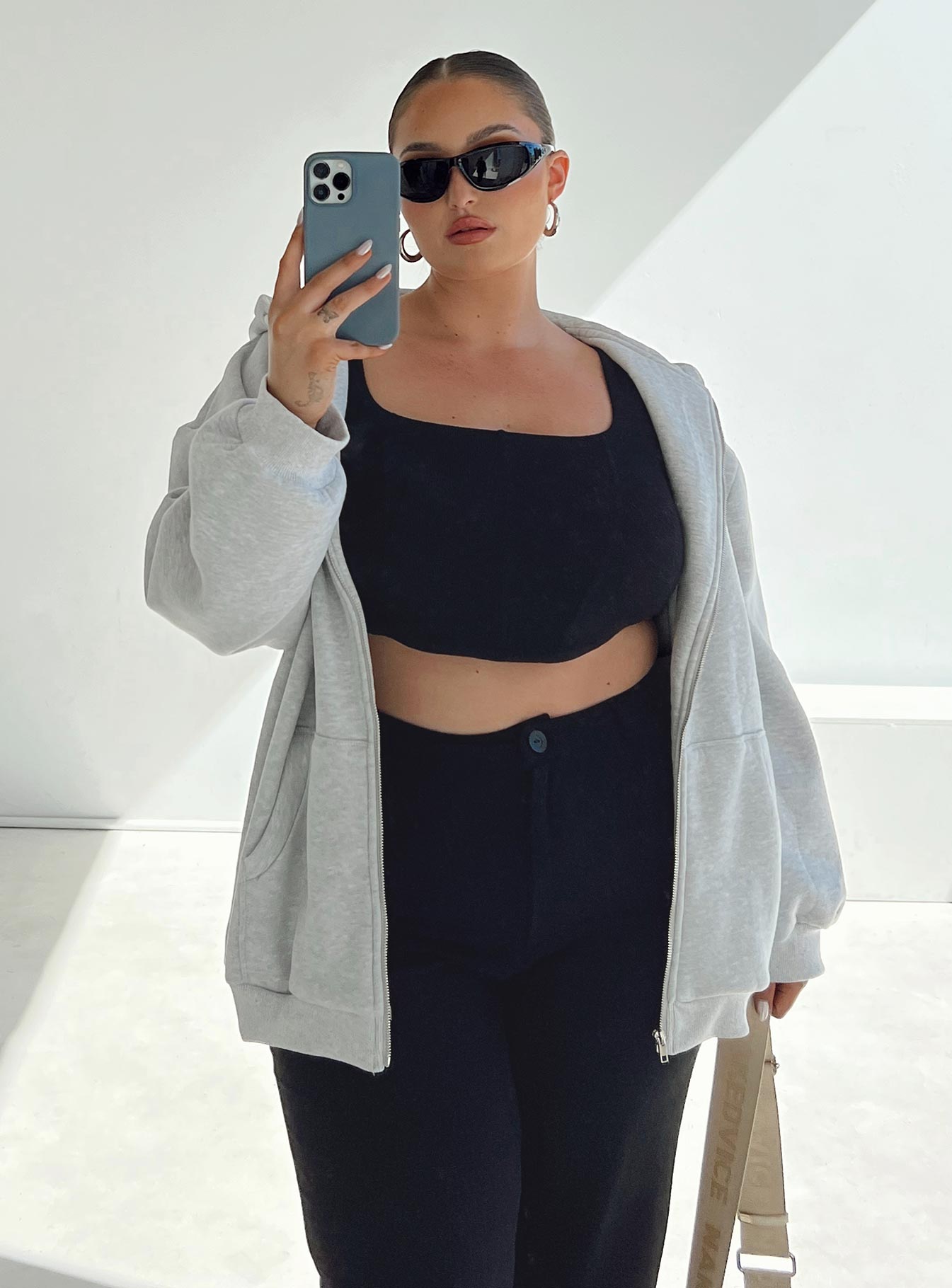 Florida Zip Up Sweatshirt Grey Curve - Image 2