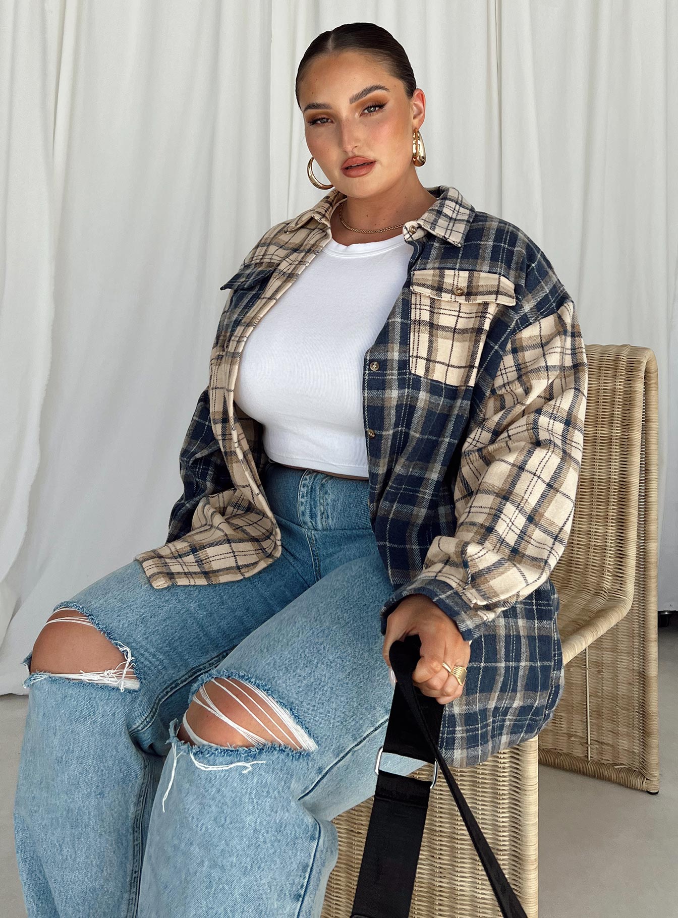 Unity Check Shirt Blue Curve - Image 2