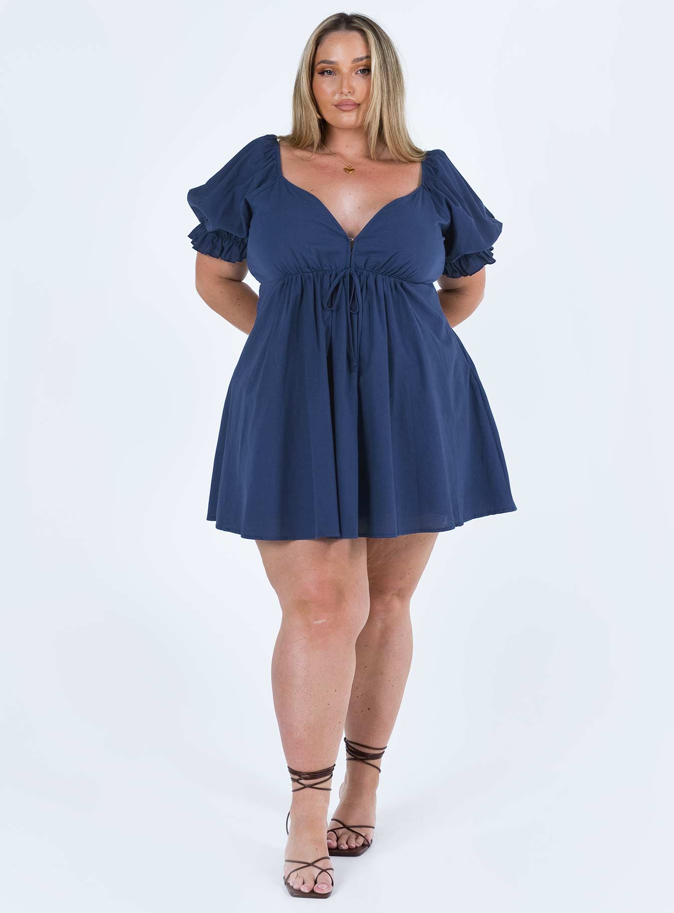 Blissful Mini Dress Navy Curve - Image 3