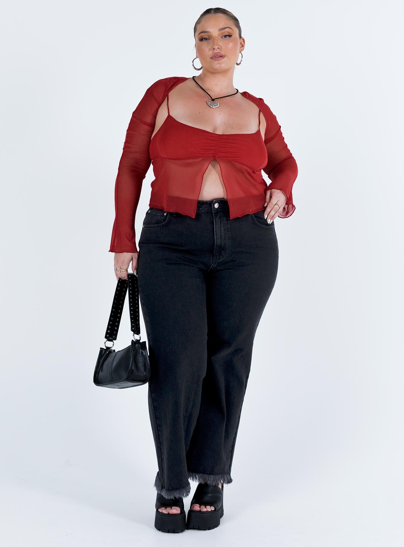 Tallah Two Piece Bolero Top Red Curve - Image 3