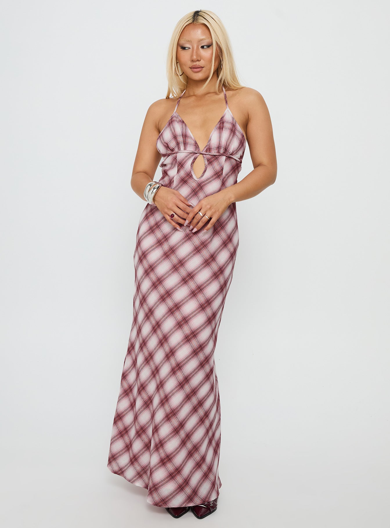 Momentous Backless Halter Maxi Dress Multi - Image 3