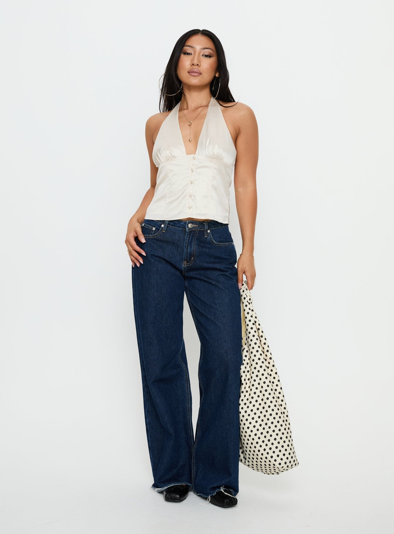 Isolda Satin Halter Top Cream - Image 3