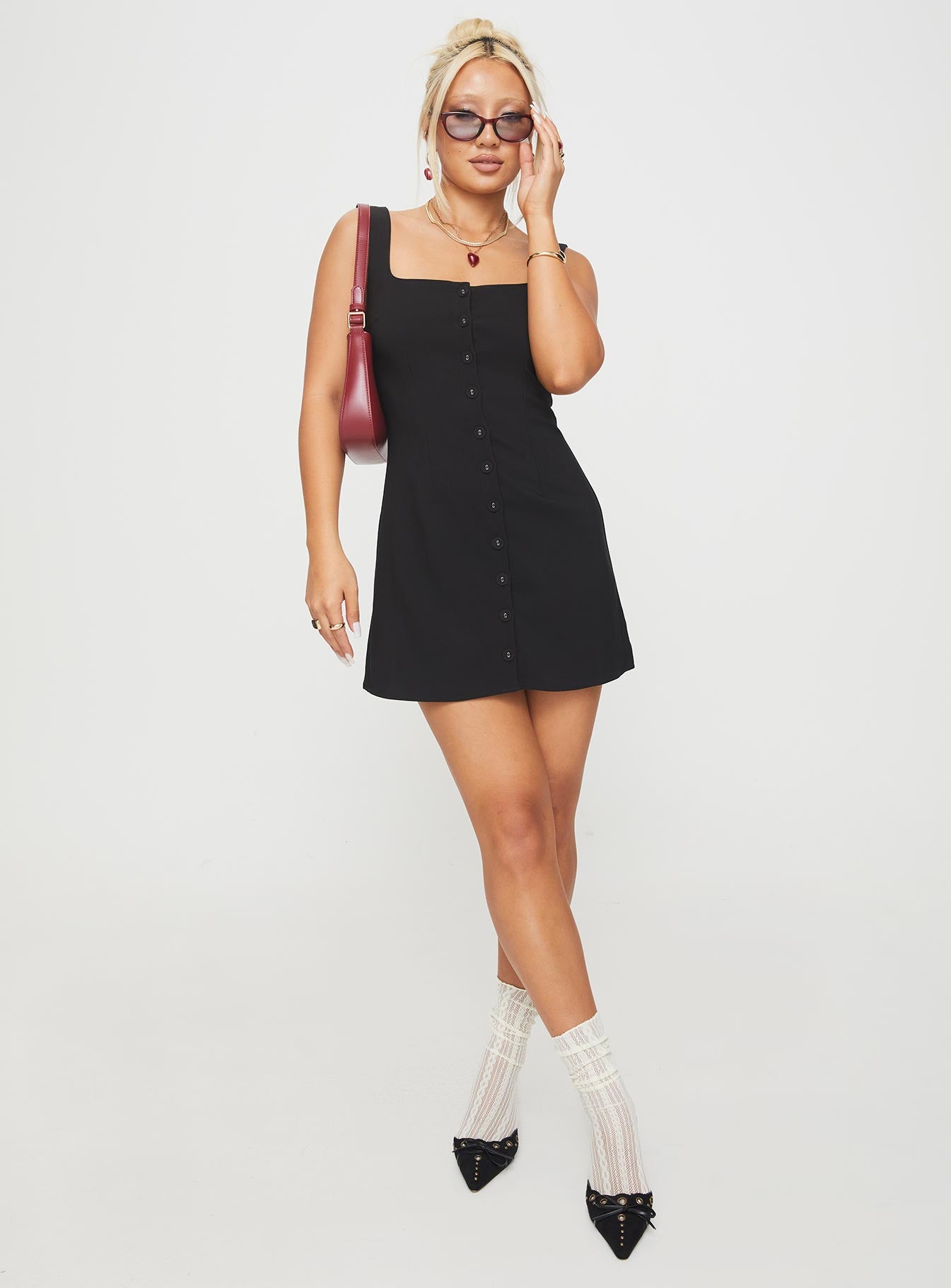 Zamie Mini Dress Black - Image 2