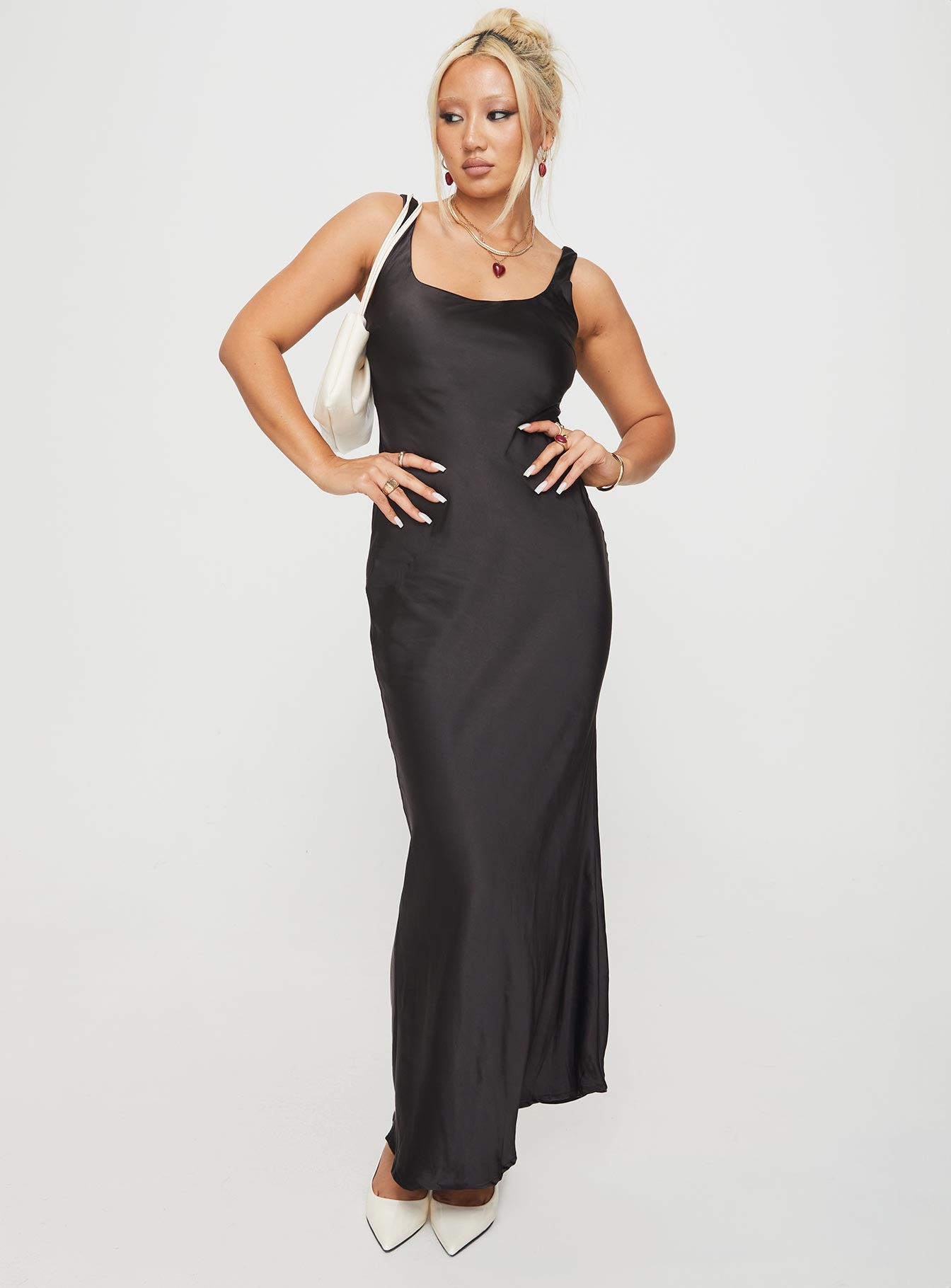 Penelopy Bias Cut Maxi Dress Black - Image 2