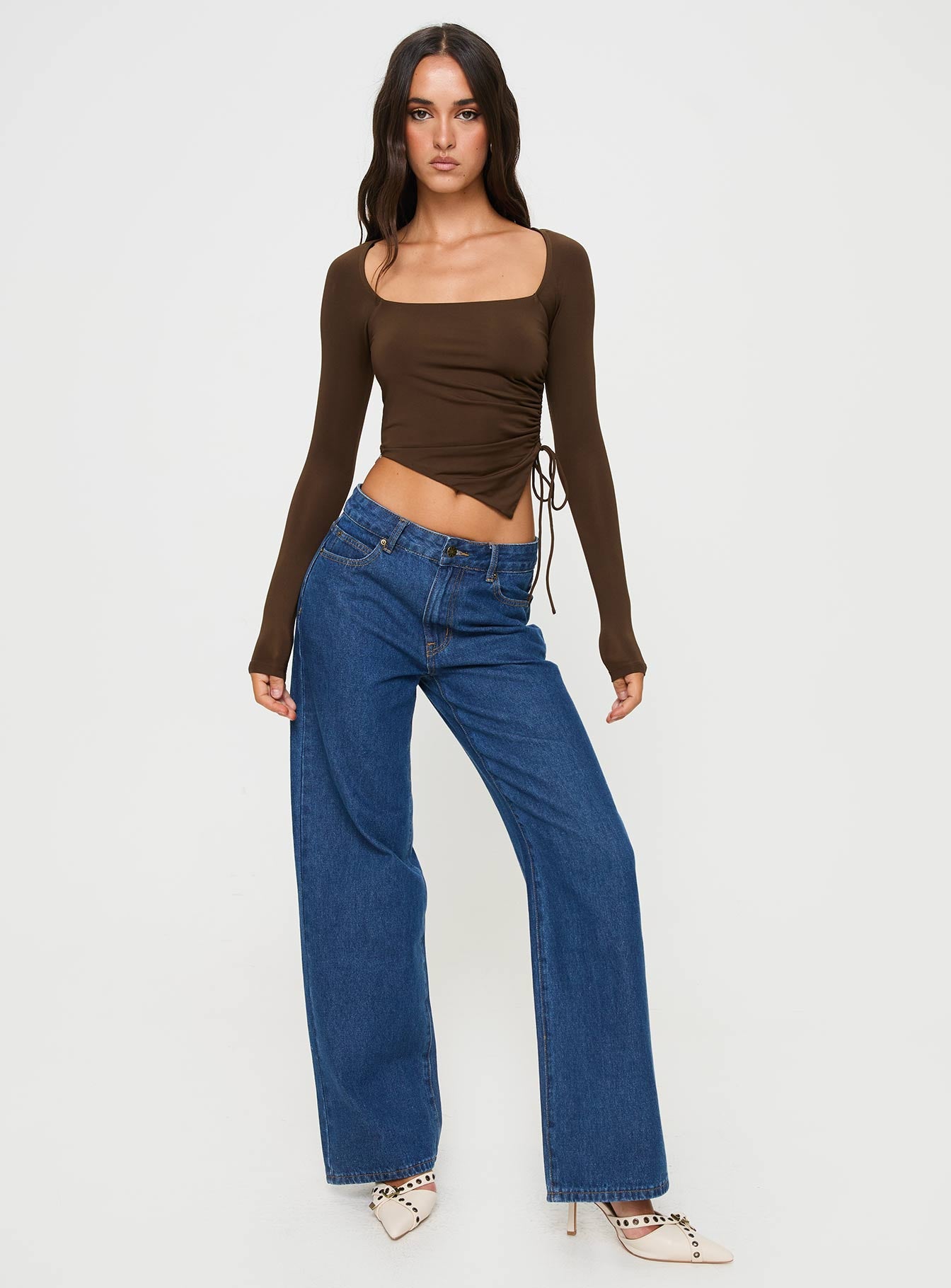 Take Me On Long Sleeve Top Brown - Image 3