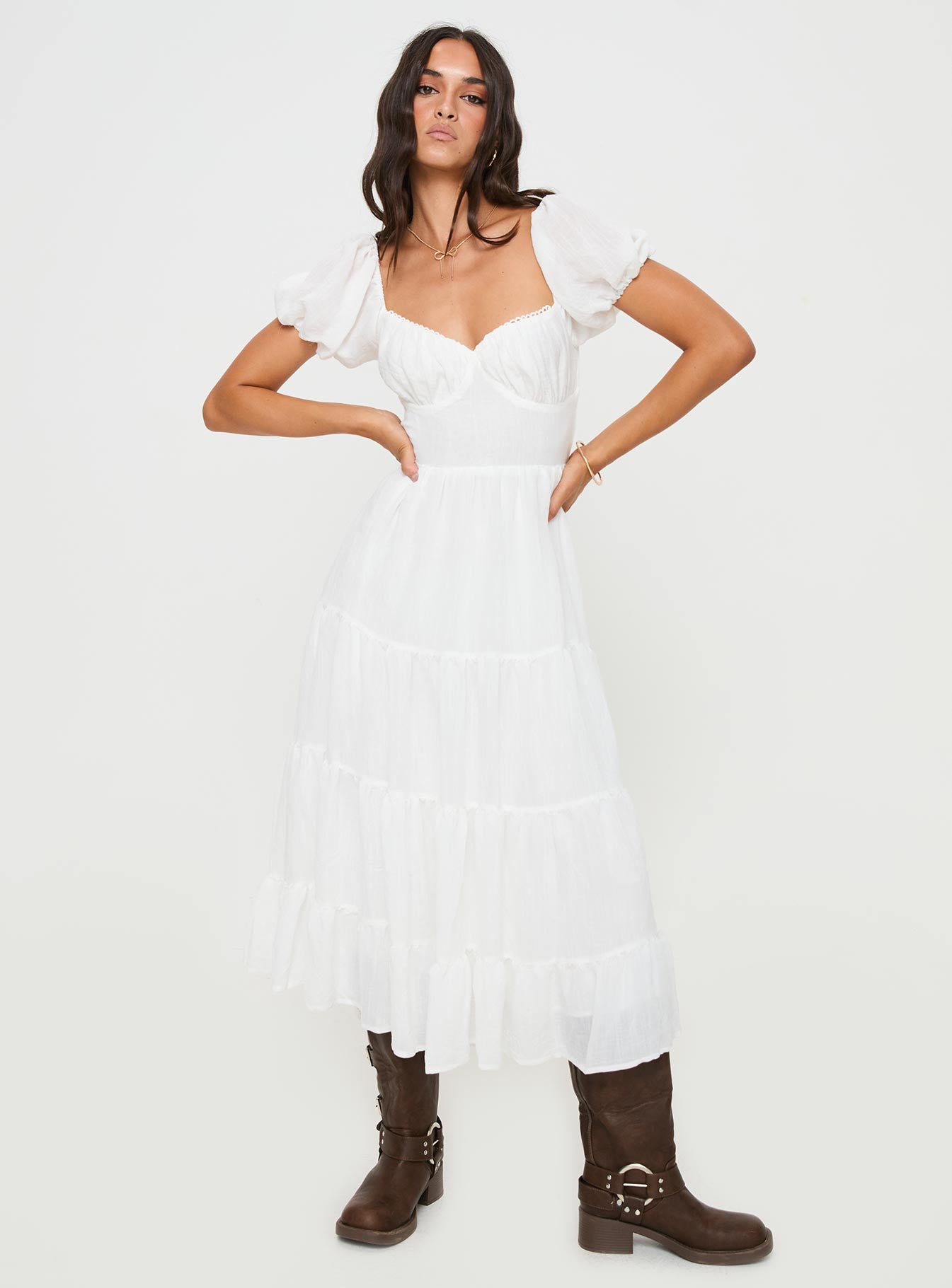 Danny Midi Dress White - Image 3