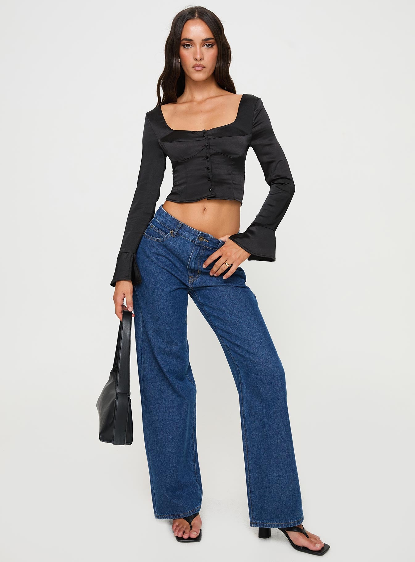 Watch Me Long Sleeve Top Black - Image 3