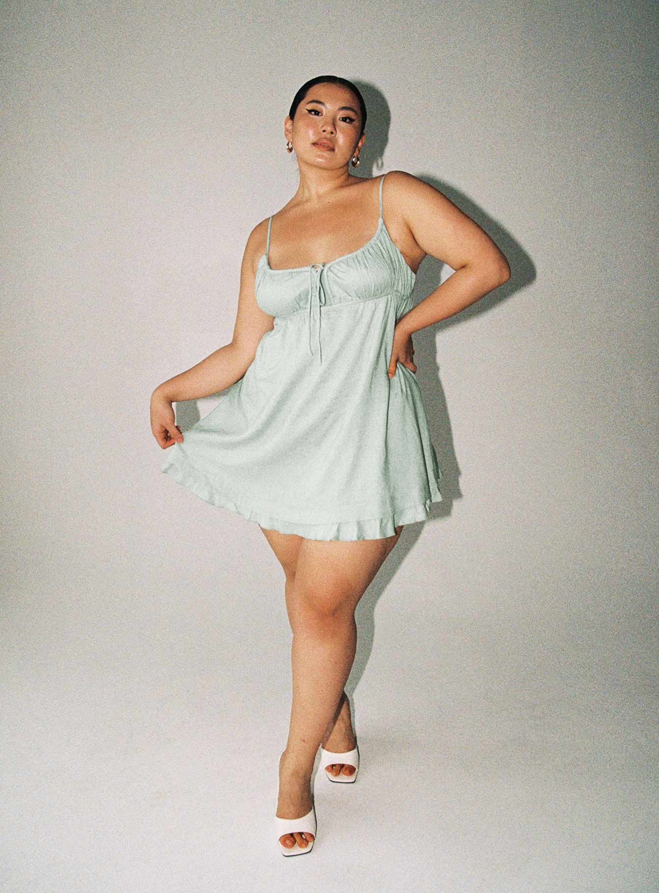 Empress Of Love Mini Dress Sage Curve - Image 2