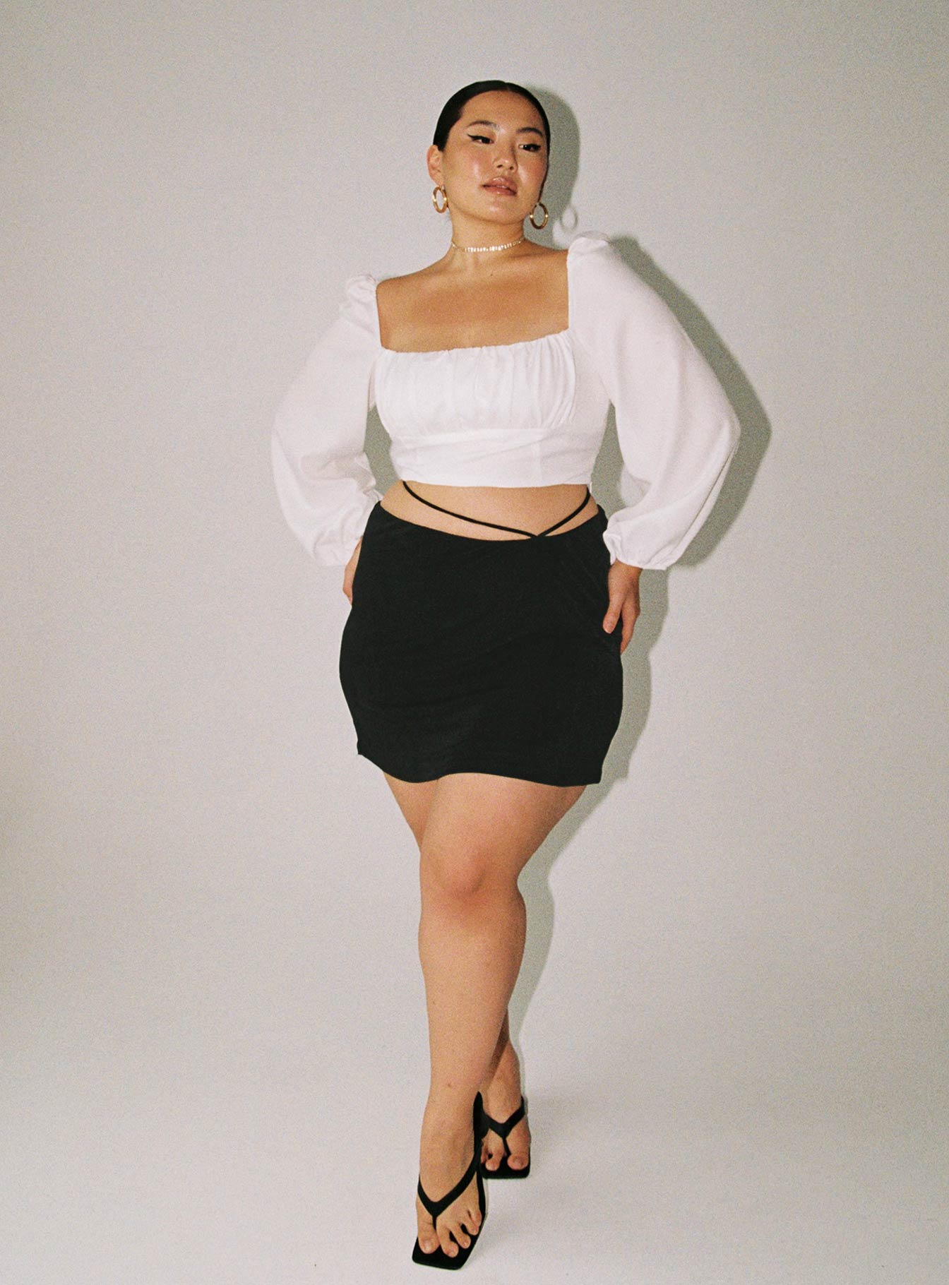 Ariah Long Sleeve Top White Curve Eco - Image 2