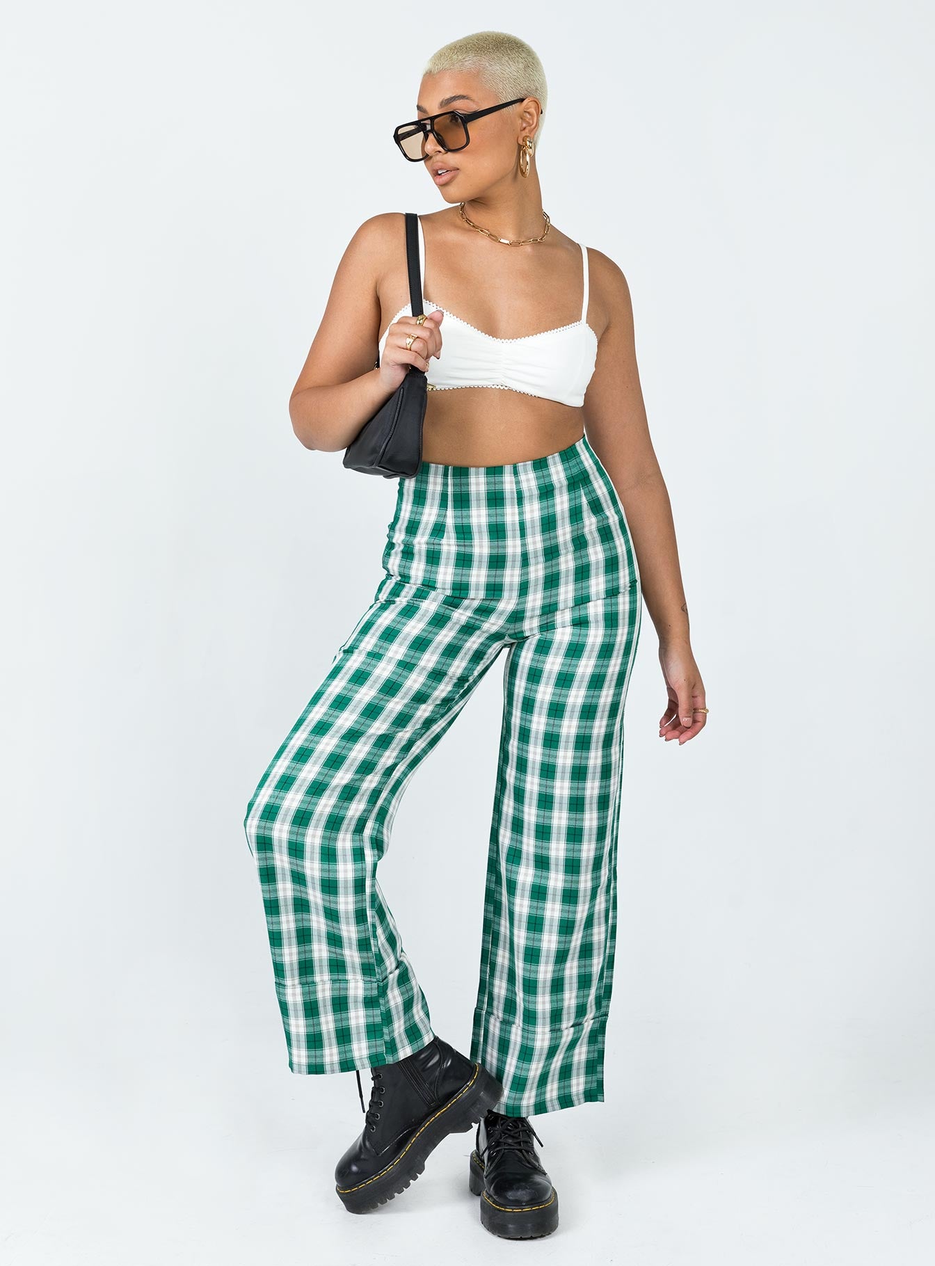 Euros Pants Green Tartan - Image 2