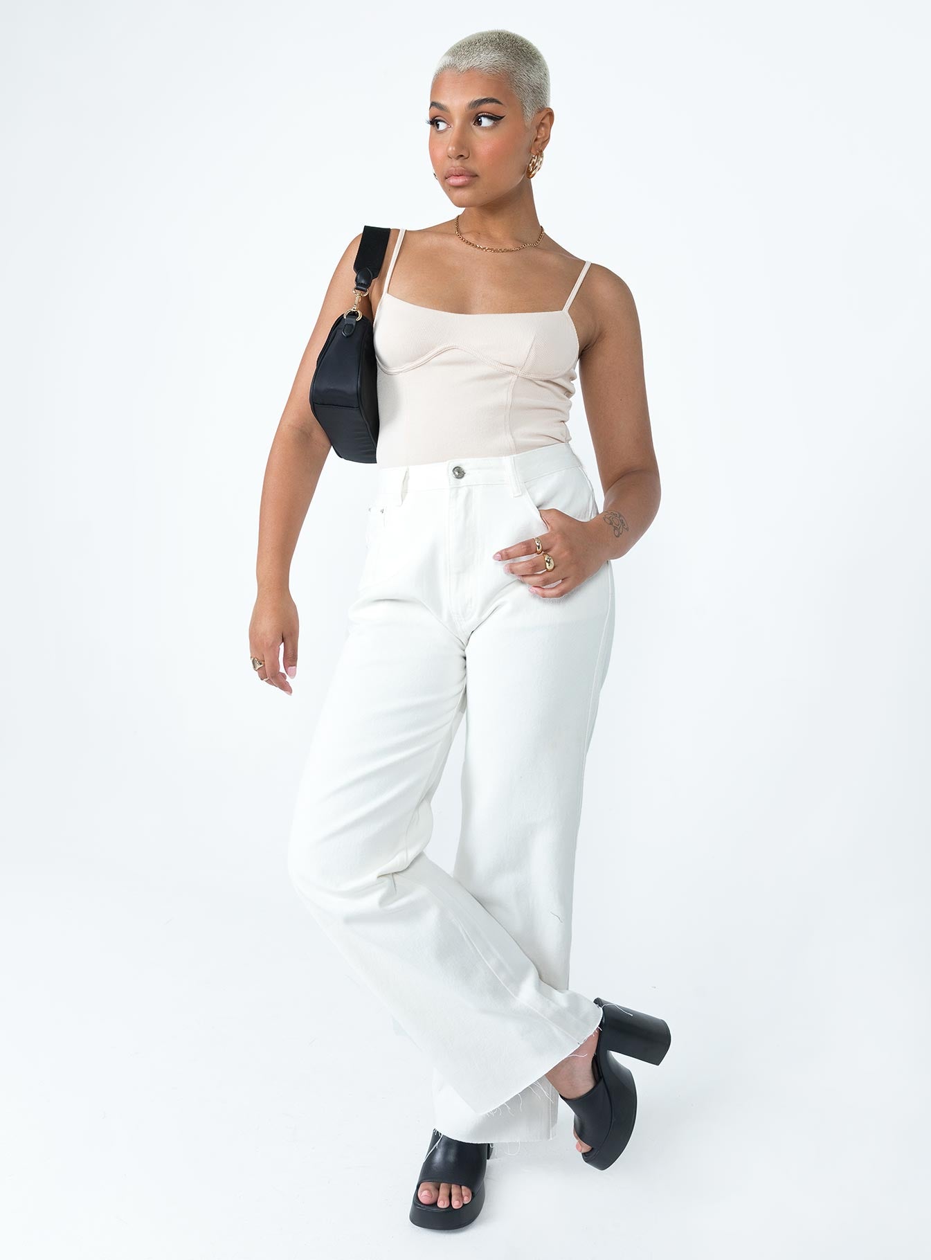 Arlington Straight Leg Denim Jeans White - Image 2
