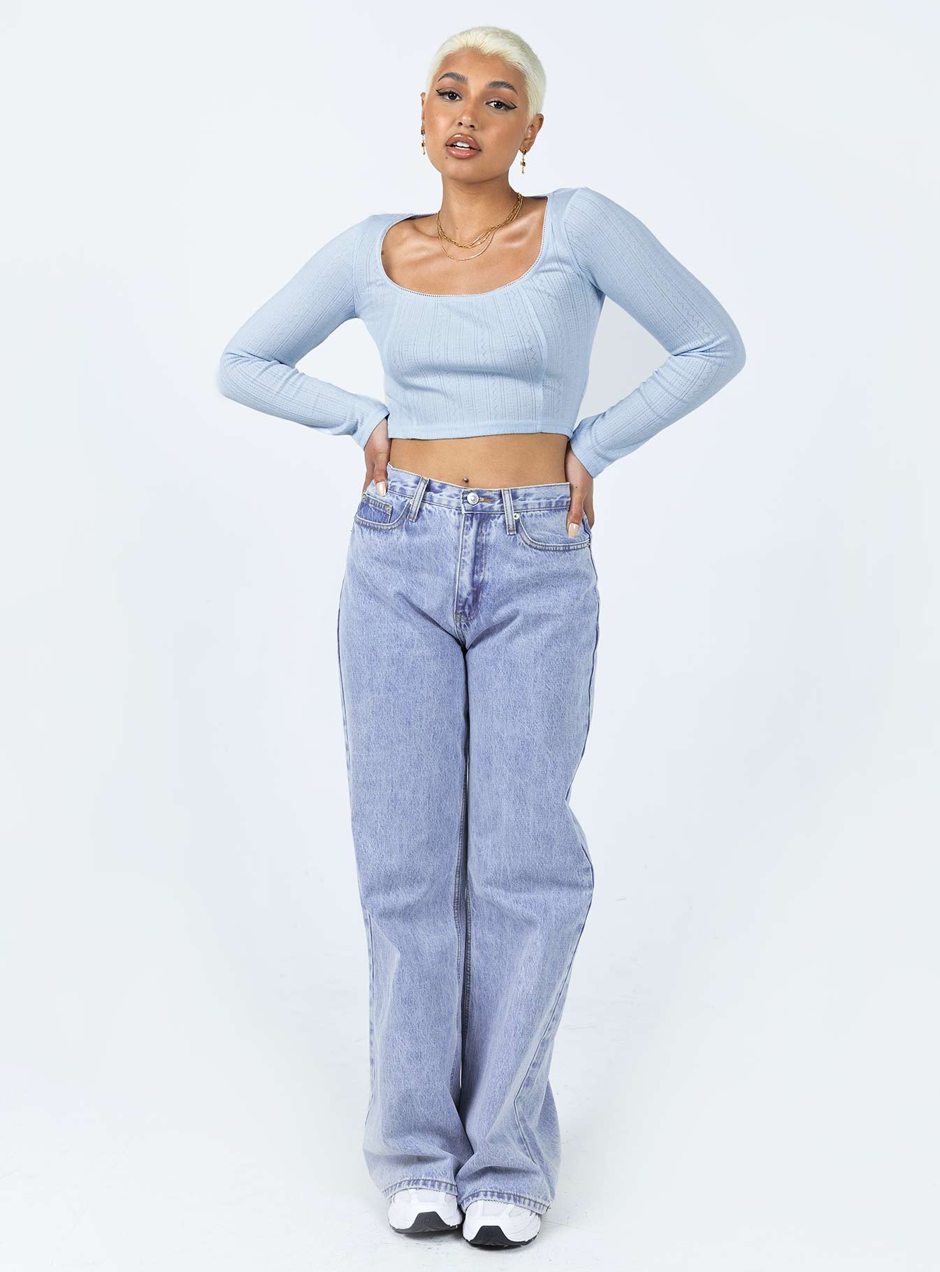 Ajani Long Sleeve Top Blue - Image 3