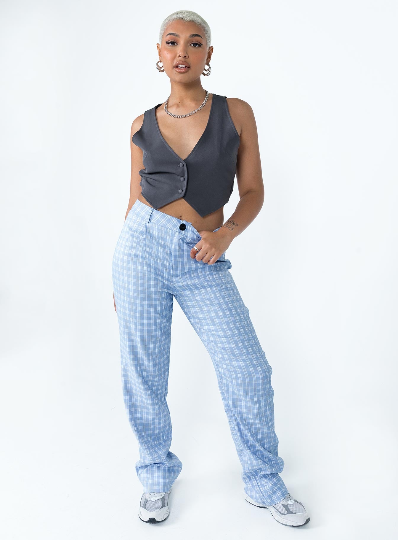 Titius Pants Blue Check - Image 3