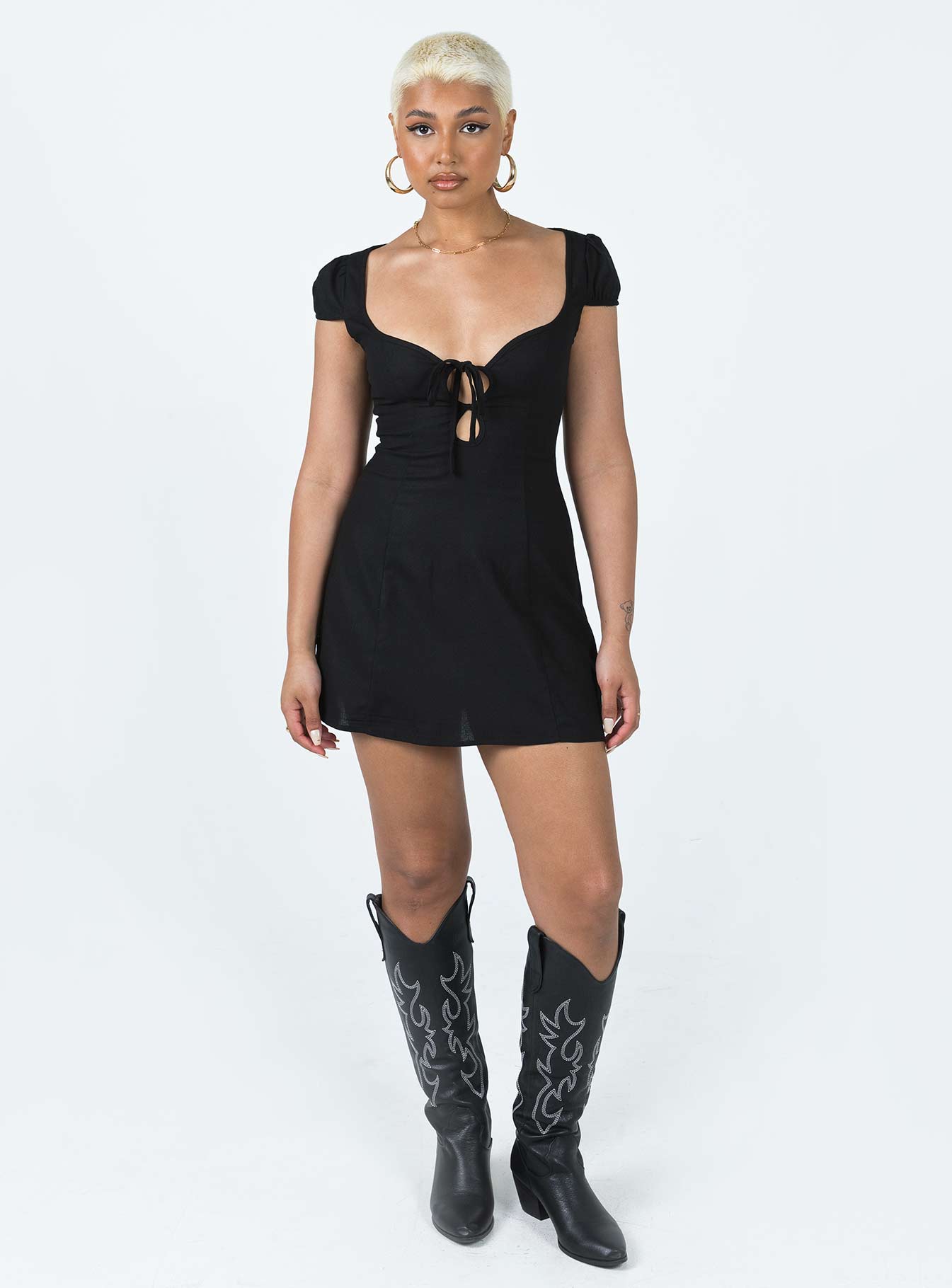 Alora Mini Dress Black - Image 4